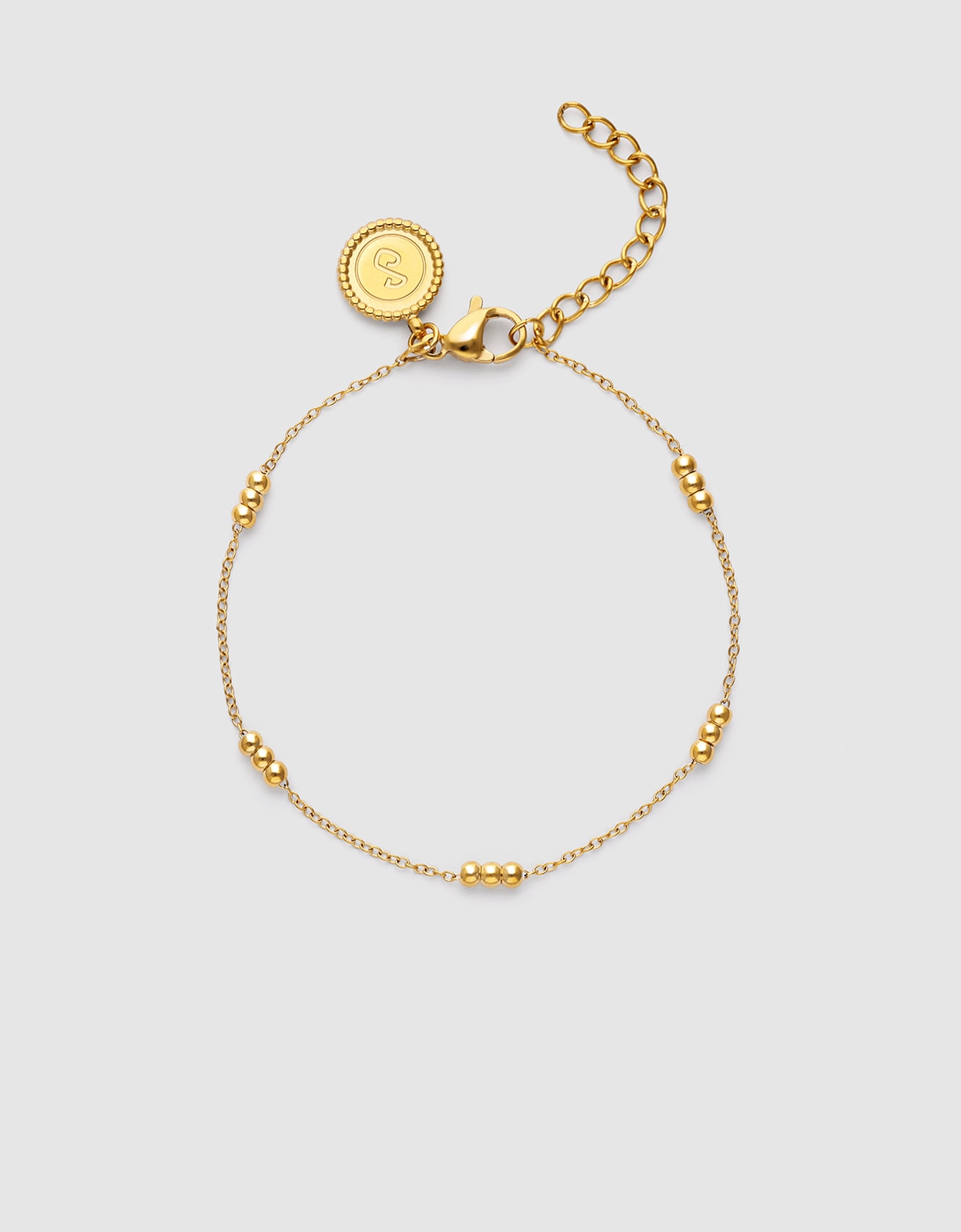 Imagem 0 de Pulseira de Corrente Tripla Dots de Aço Banhado a Ouro