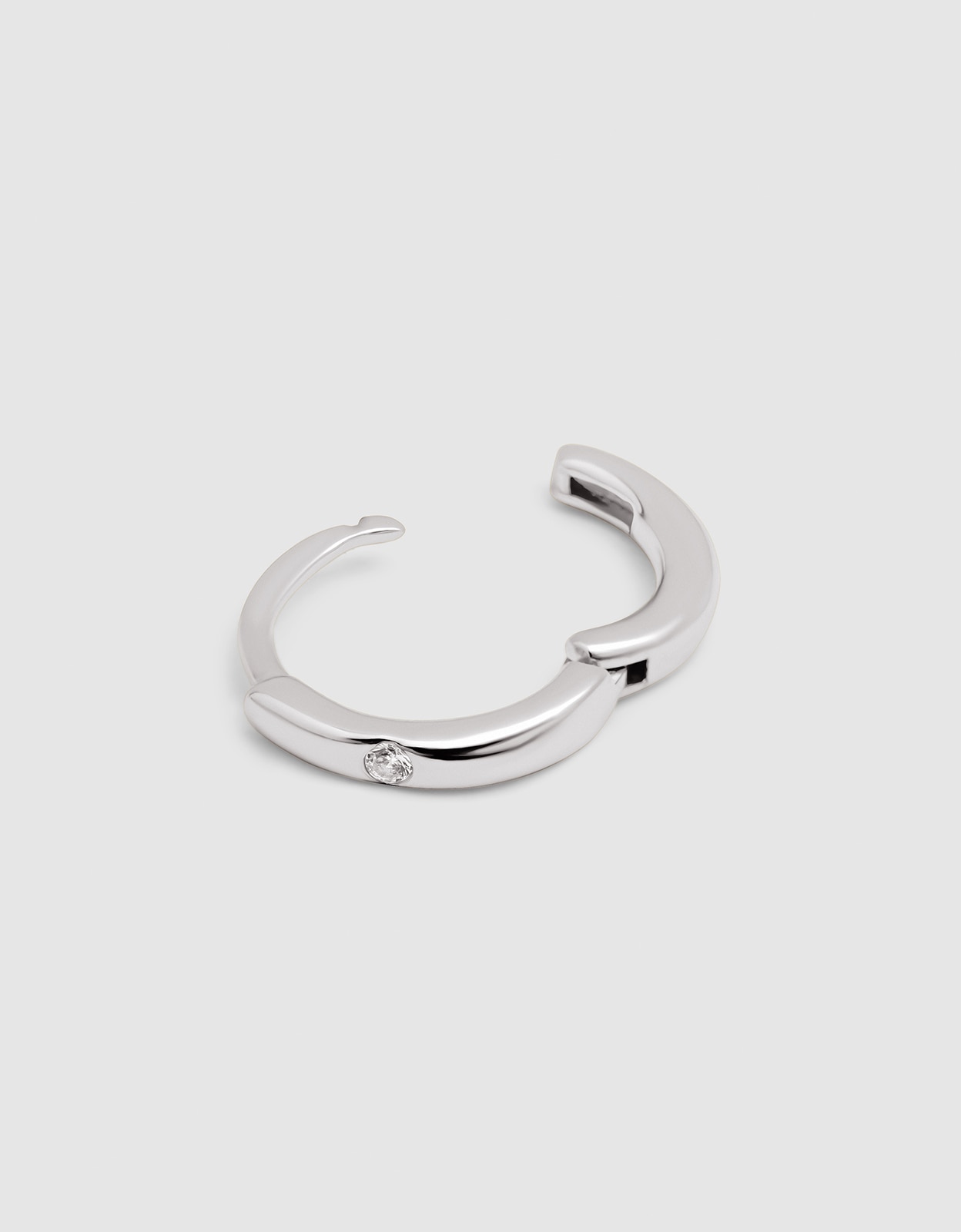 Piercing Aro Klein Spark M de Liga de Metais Banhado em Ródio Branco-3