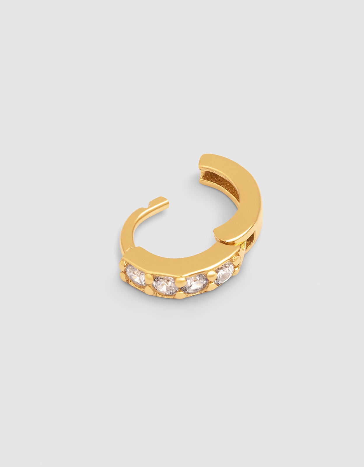 Piercing Aro Cleo S de Liga de Metais Banhado a Ouro Branco-3