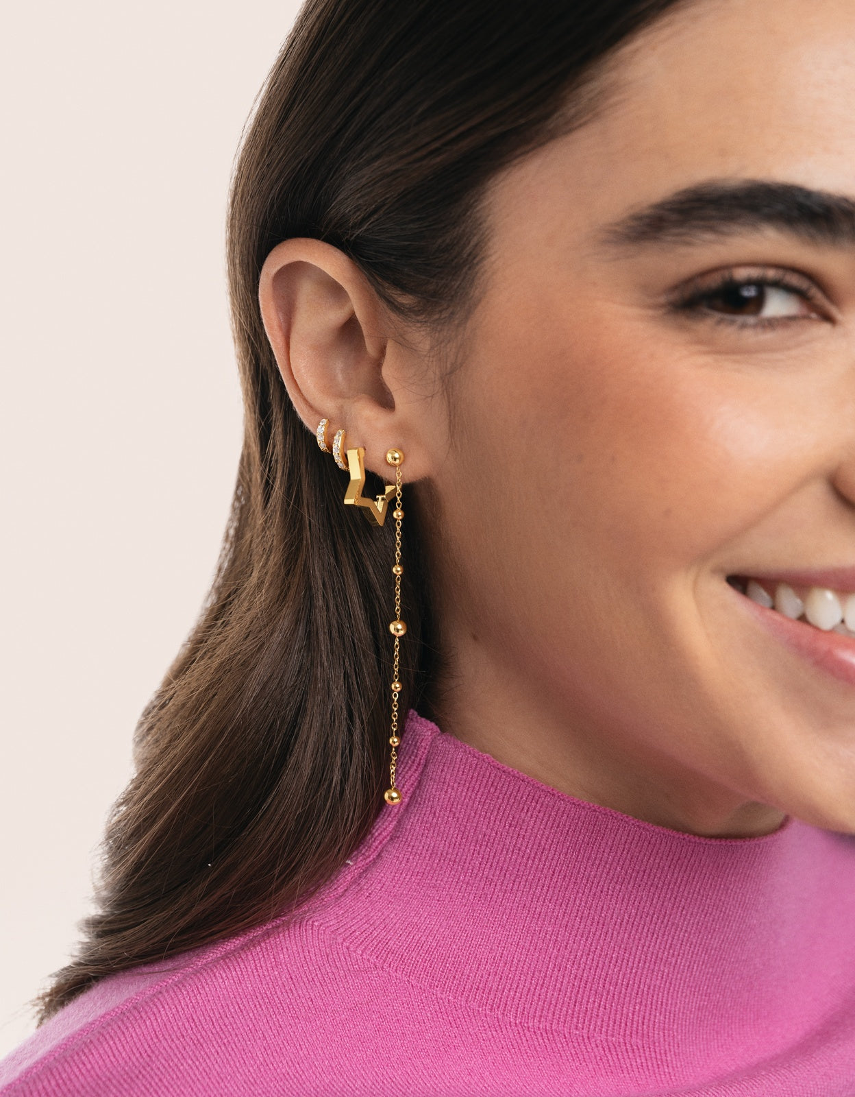 Piercing Aro Cleo S de Liga de Metais Banhado a Ouro Branco-6