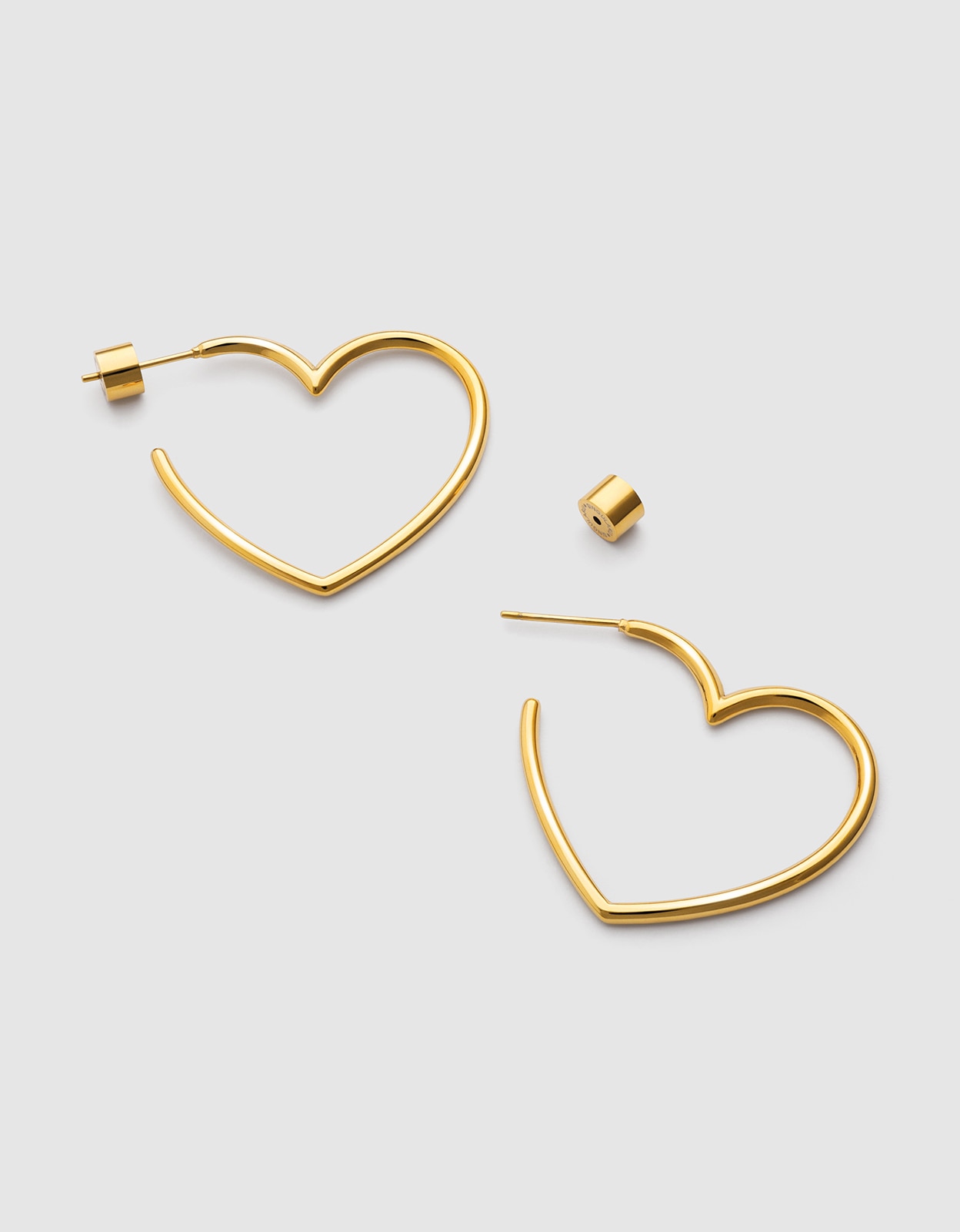 Brincos de Argola Cuore de Aço Banhado a Ouro Dourado-3