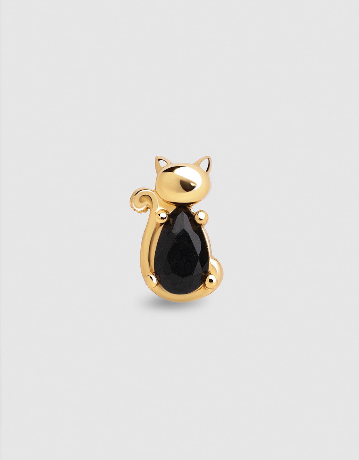 Imagem 0 de Piercing Cat Black de Liga de Metais Banhado a Ouro