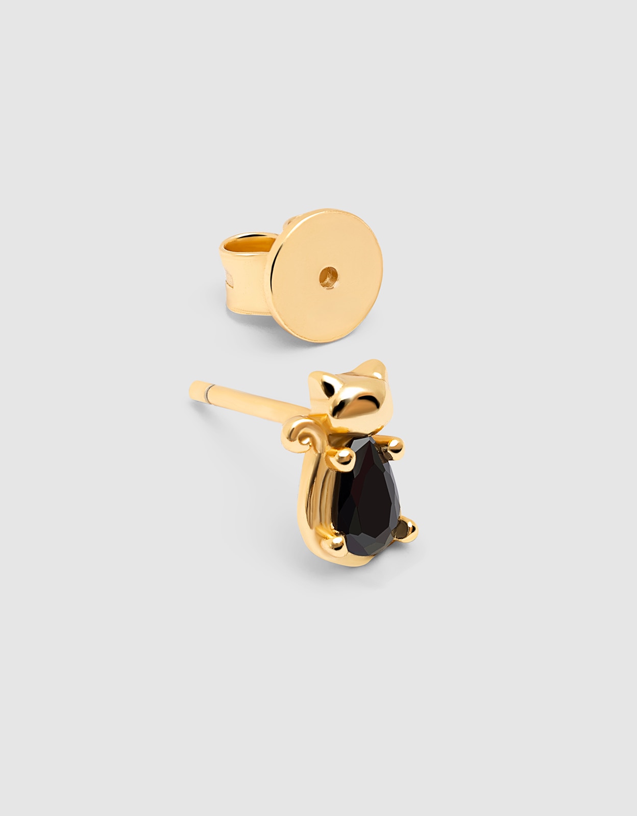 Piercing Cat Black de Liga de Metais Banhado a Ouro Preto-3