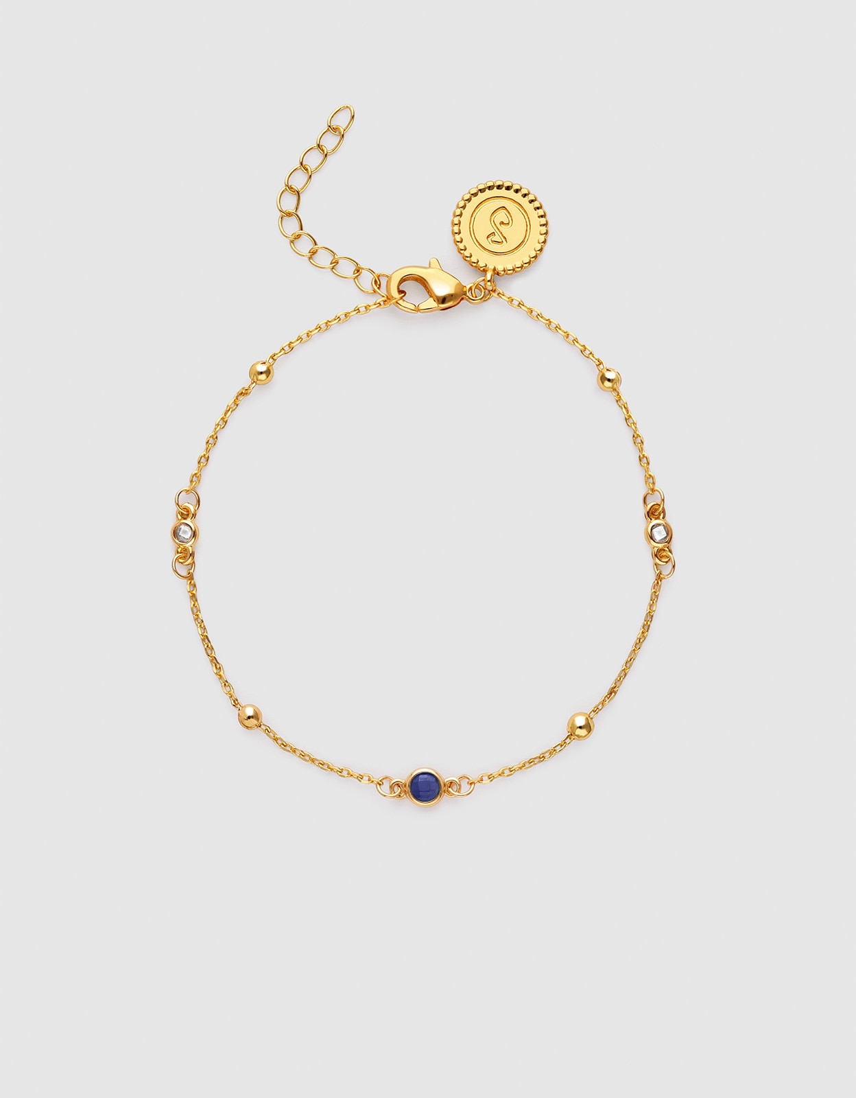 Imagem 0 de Pulseira de Corrente Birthstone de Liga de Metais Banhado em Ouro - Setembro