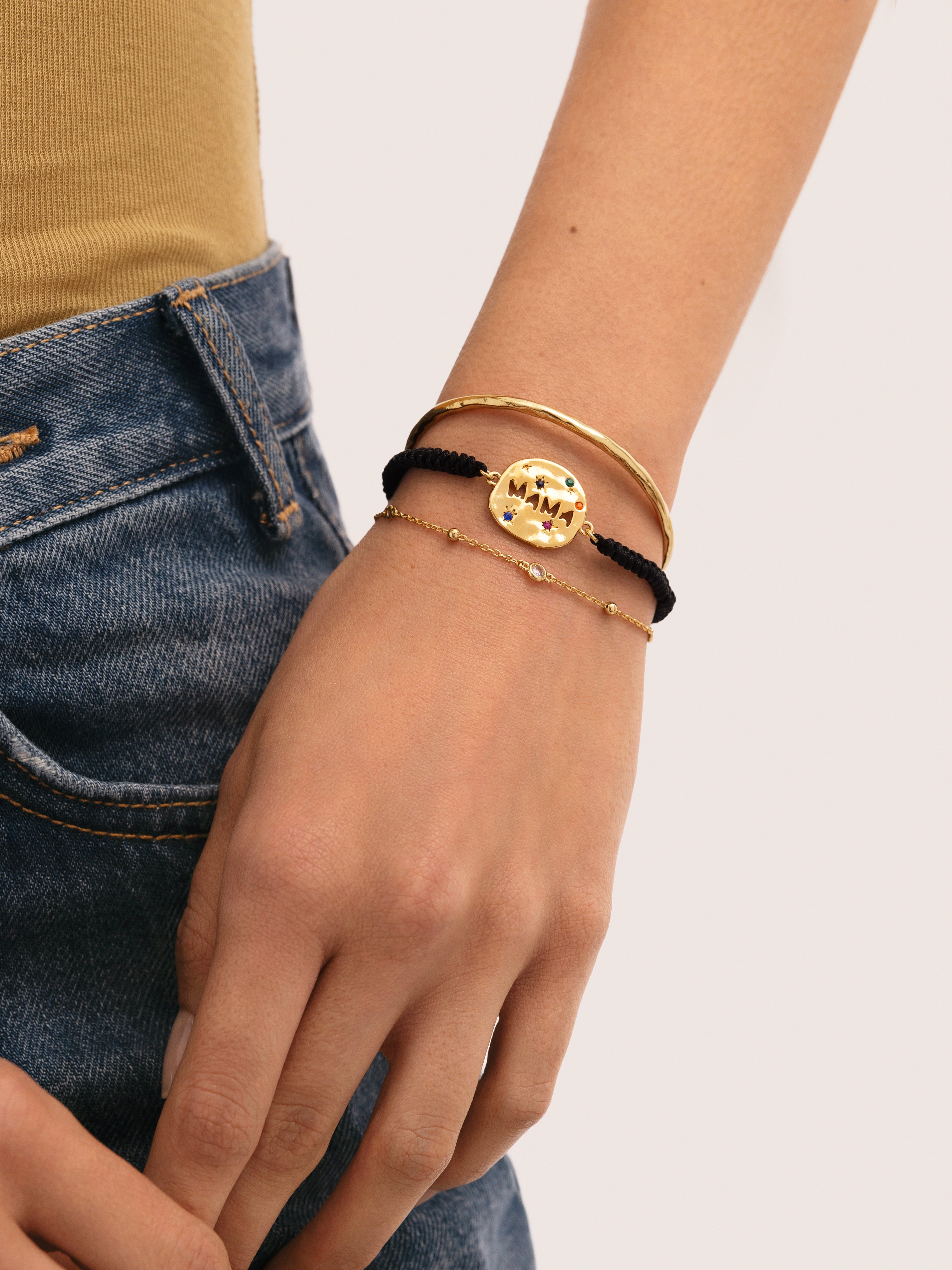 Pulseira de Corrente Birthstone de Liga de Metais Banhado em Ouro - Setembro Dourado-5