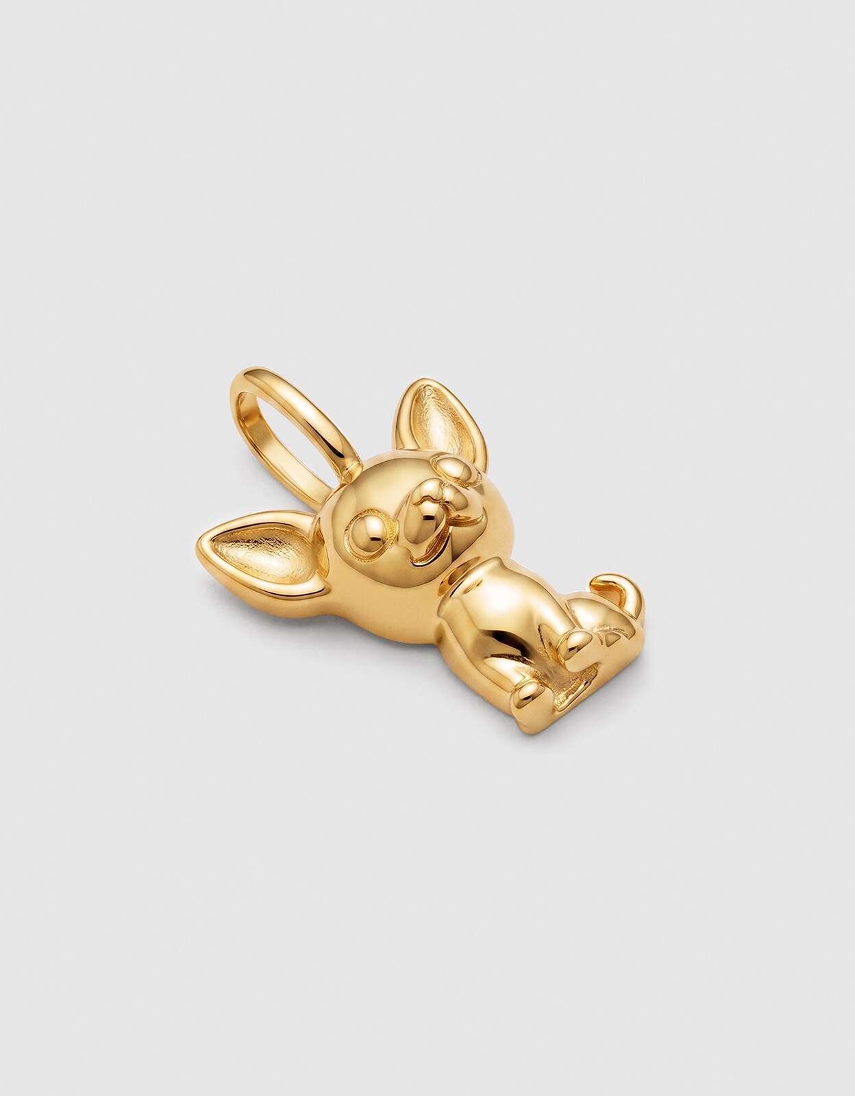 Charm Chihuahua de Liga de Metais Banhado a Ouro Dourado-4