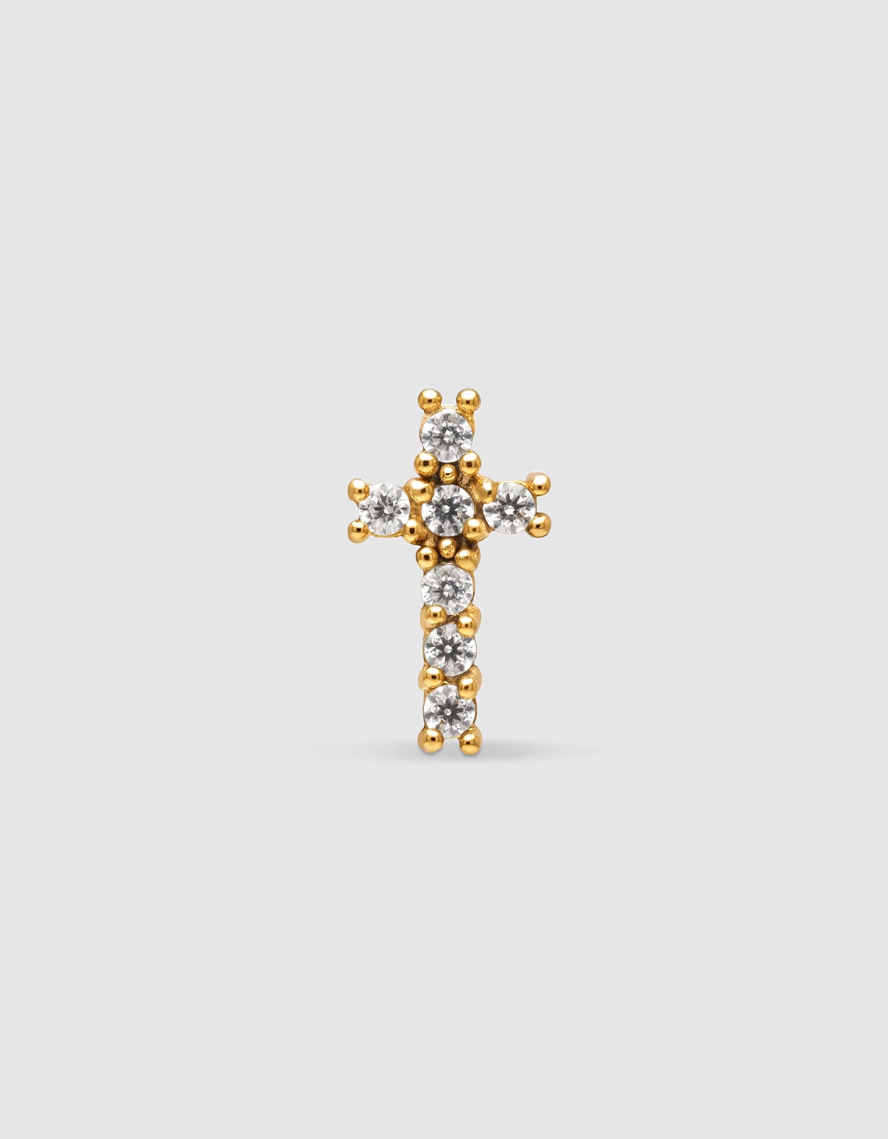 Imagem 0 de Piercing Cruz Spark de Aço Banhado a Ouro