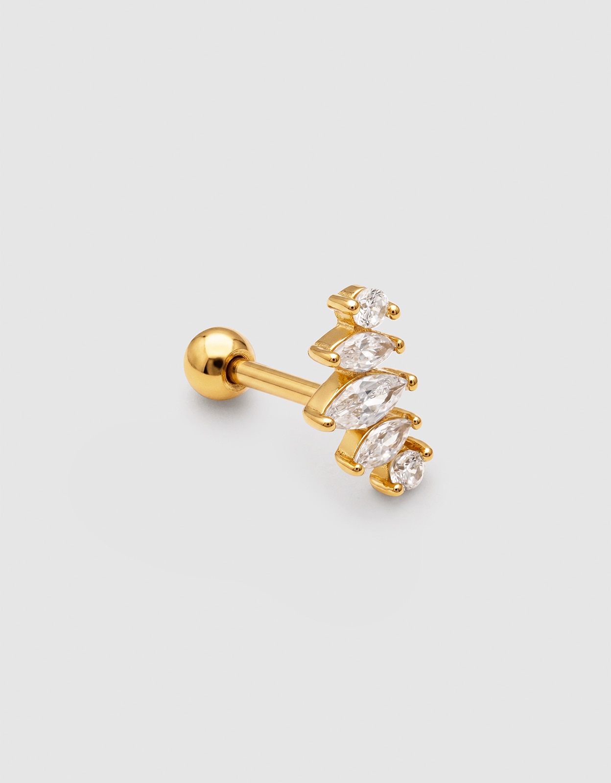 Piercing Fiord Spark de Aço Banhado a Ouro Dourado-3