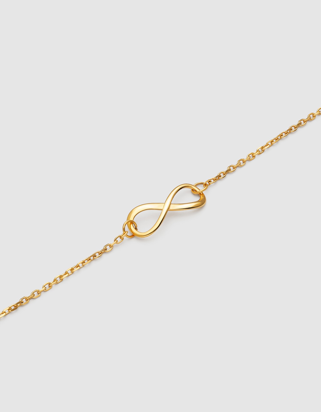 Pulseira de Corrente Infinito de Aço Banhado a Ouro Dourado-3