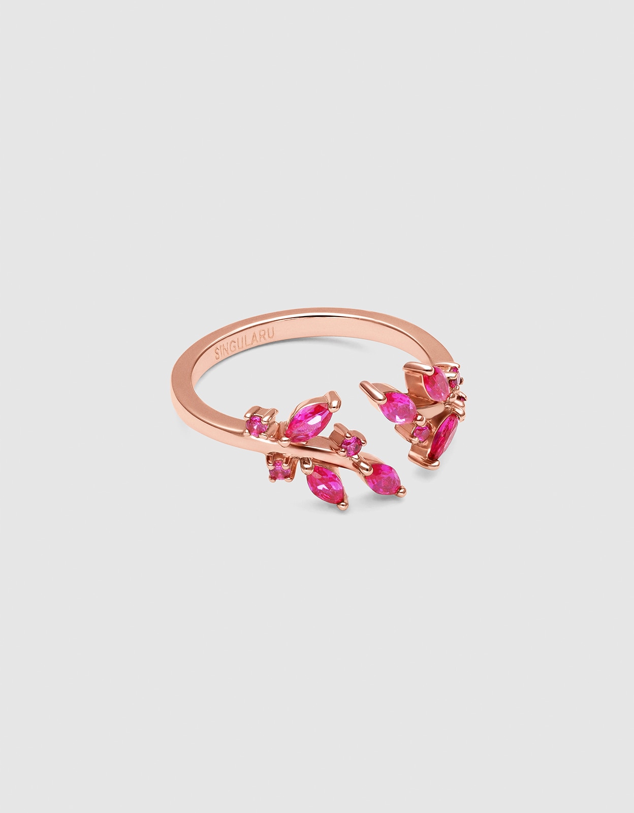 Imagem 0 de Anel Buganvilla Raspberry de Latão Banhado em Ouro Rosa