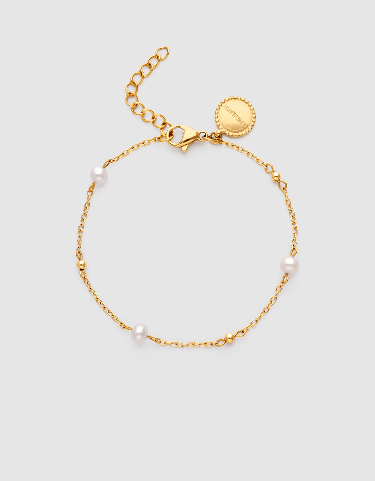 Imagem 0 de Pulseira de Corrente Bahia Pearls de Aço Banhado a Ouro