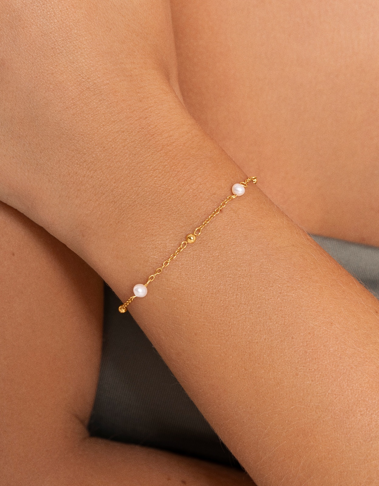 Pulseira de Corrente Bahia Pearls de Aço Banhado a Ouro Branco-2