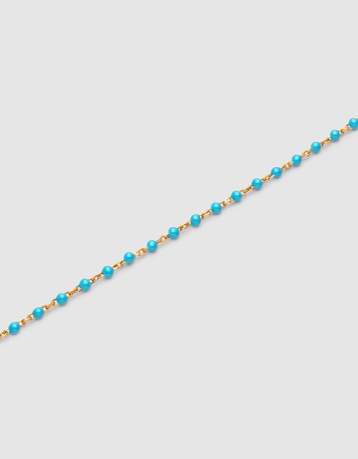 Pulseira de Corrente Dots Turquoise Enamel de Aço Banhado a Ouro Azul-3