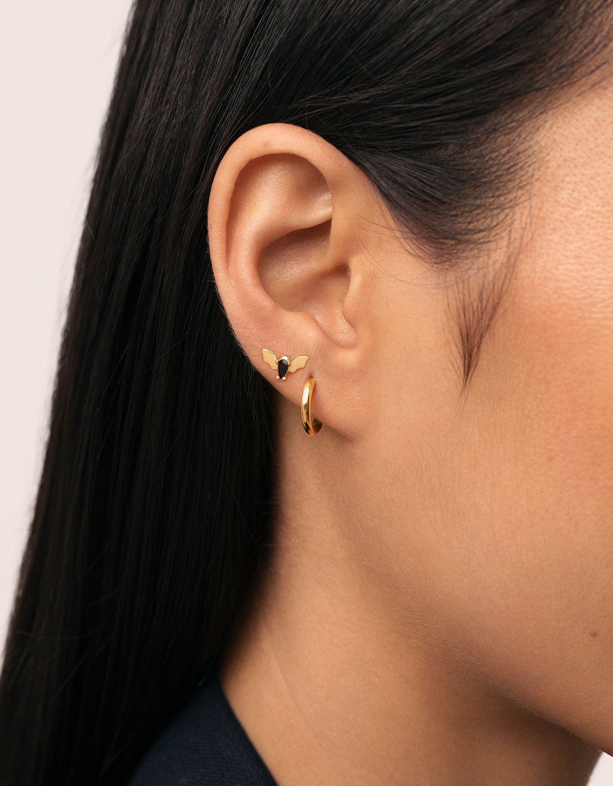 Piercing Boo Bat de Liga de Metais Banhado a Ouro Preto-2