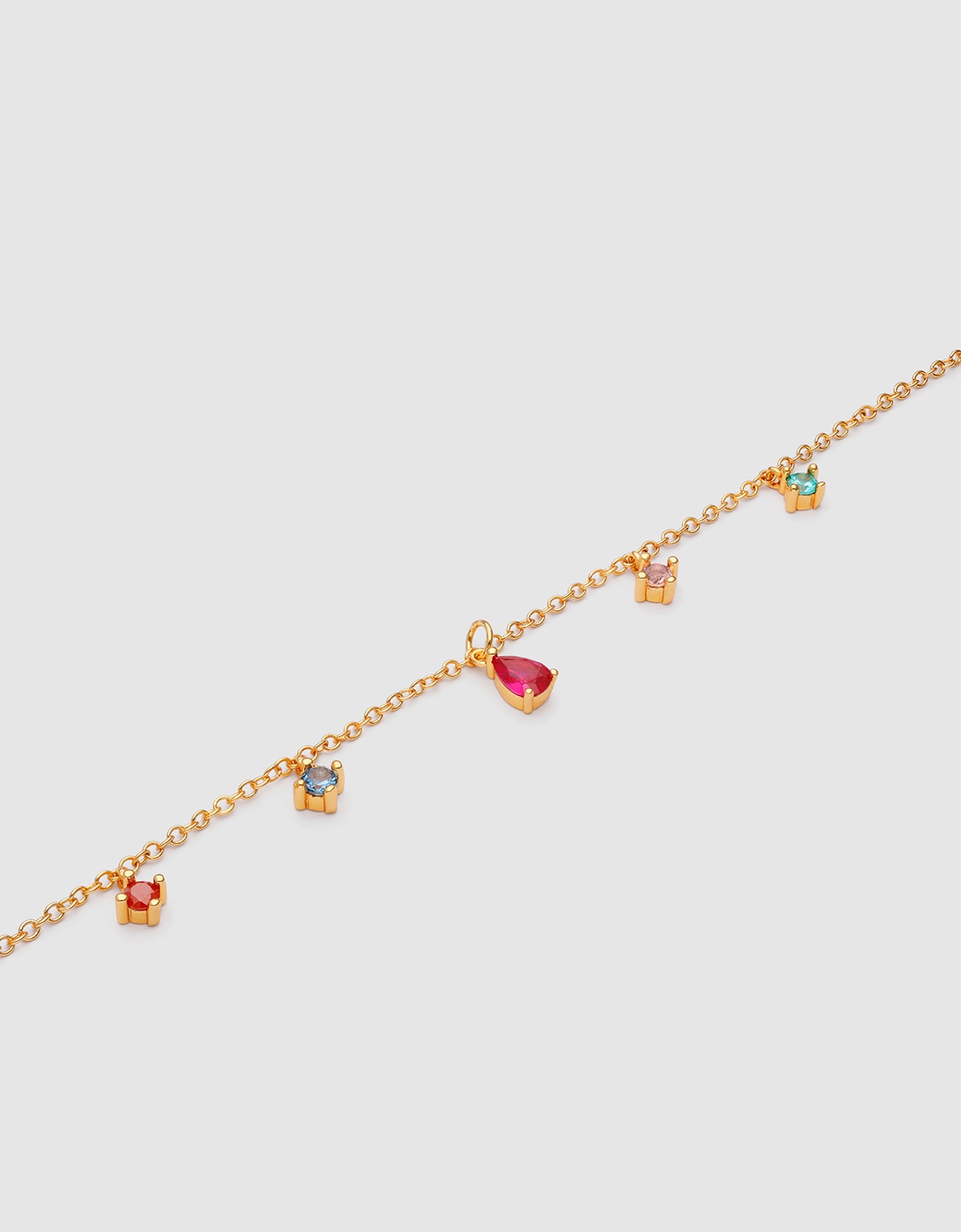 Pulseira de Cadeia Cascade Colors de Liga de Metais Banhada a Ouro Multicolor-3