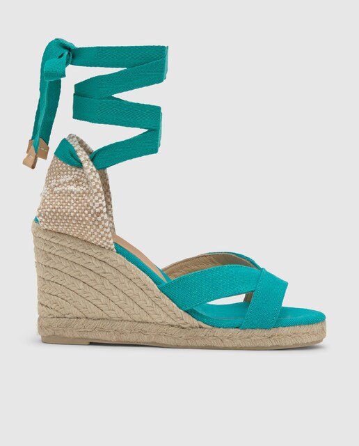 Imagem 0 de Sandálias de Cunhas Bailey em Algodão Orgânico Lavado e Fecho de Tiras