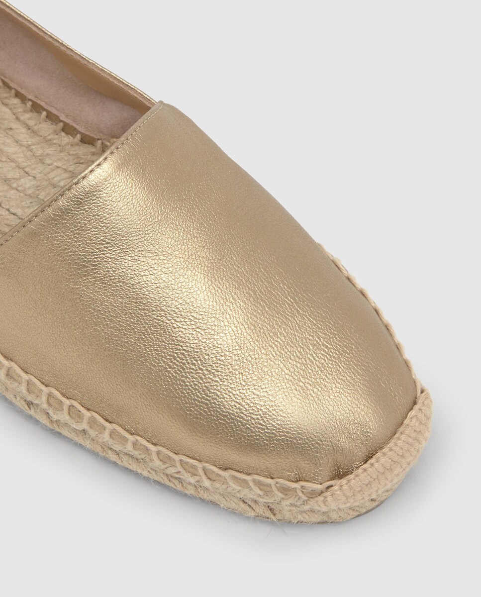 Alpercatas Rasas Kenda em Pele Metalizada Dourado-5