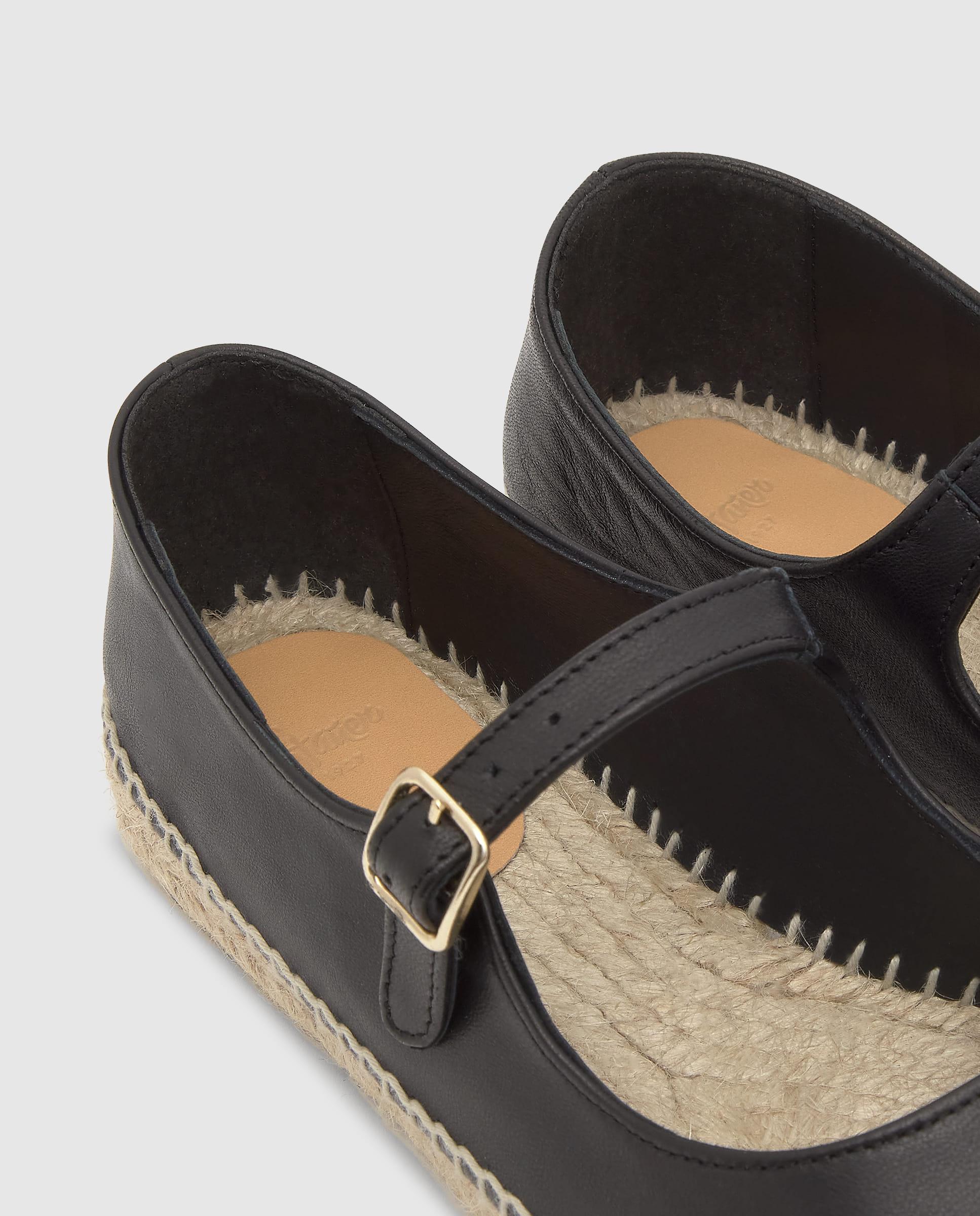 Alpercatas Rasas Pepa Estilo Mary-jane em Napa Preto-6