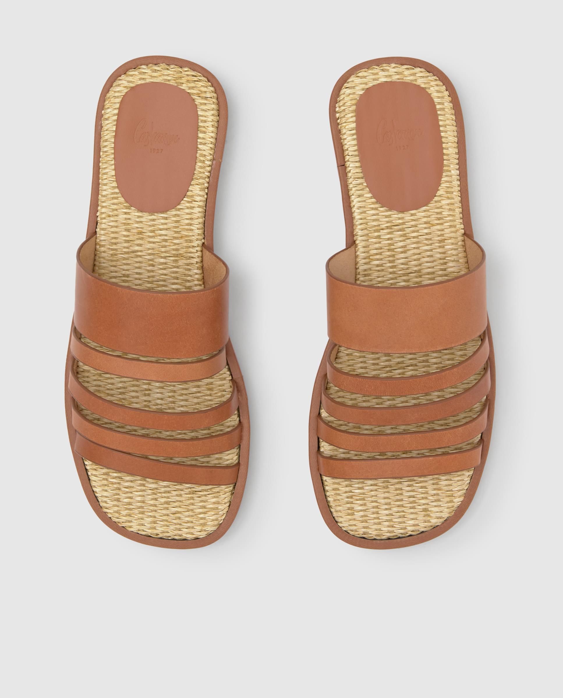 Sandálias Rasas Slip-on Paloma em Napa Castanho-4