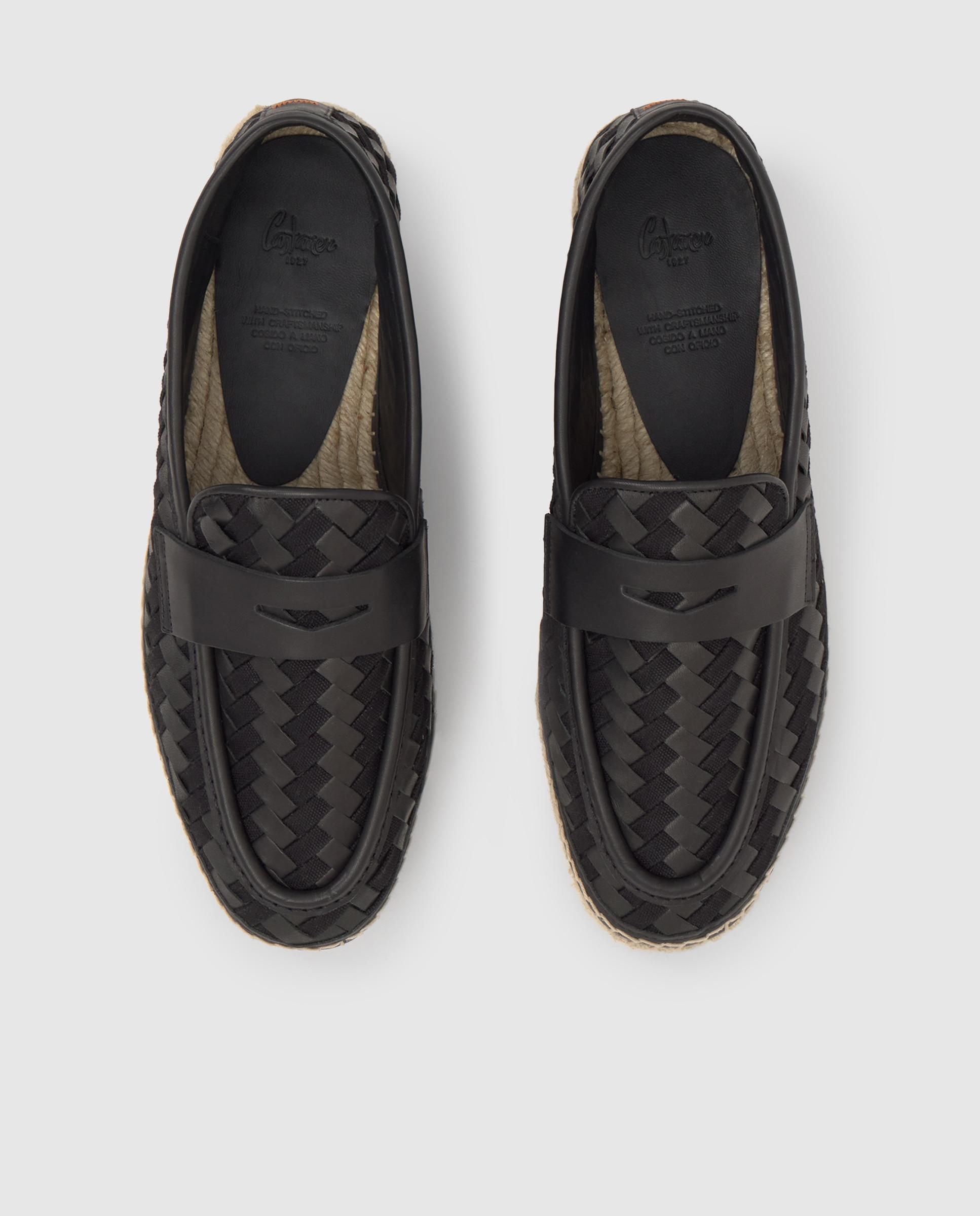 Alpercatas Noa Estilo Mocassins com Sola de Juta Cosida À Mão Preto-4