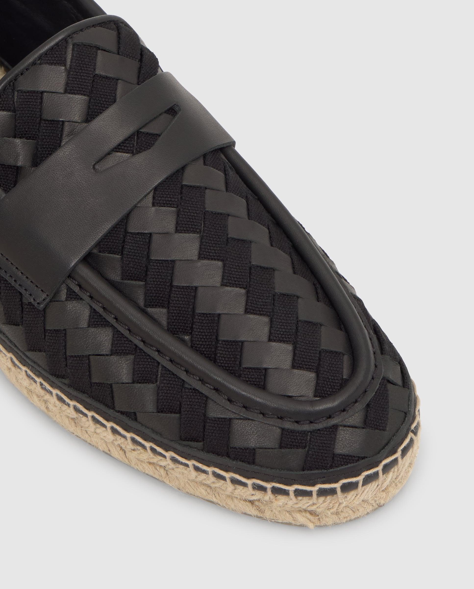 Alpercatas Noa Estilo Mocassins com Sola de Juta Cosida À Mão Preto-5