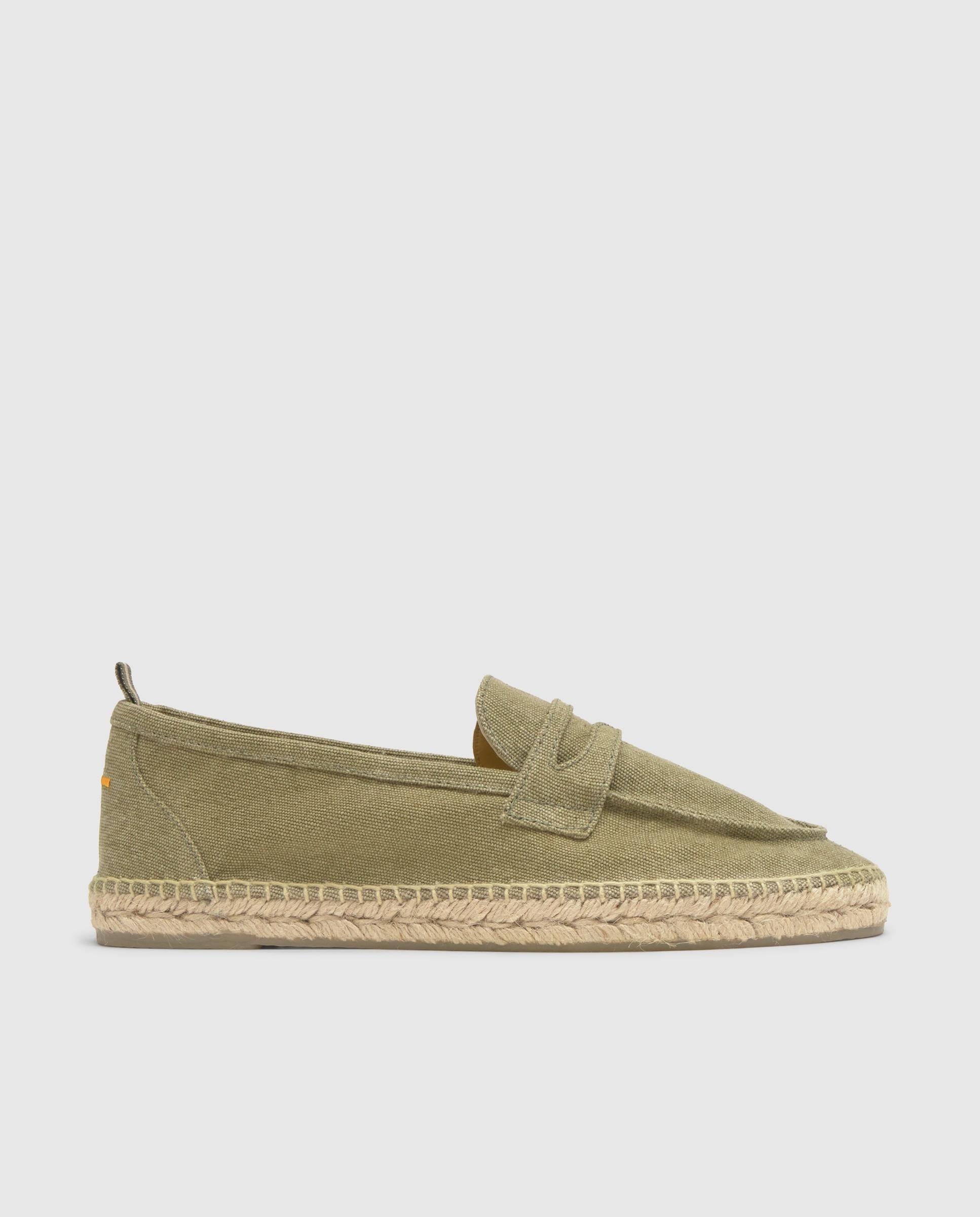 Alpercatas Nacho Estilo Mocassins com Sola de Juta Cosida Verde Azeitona-1