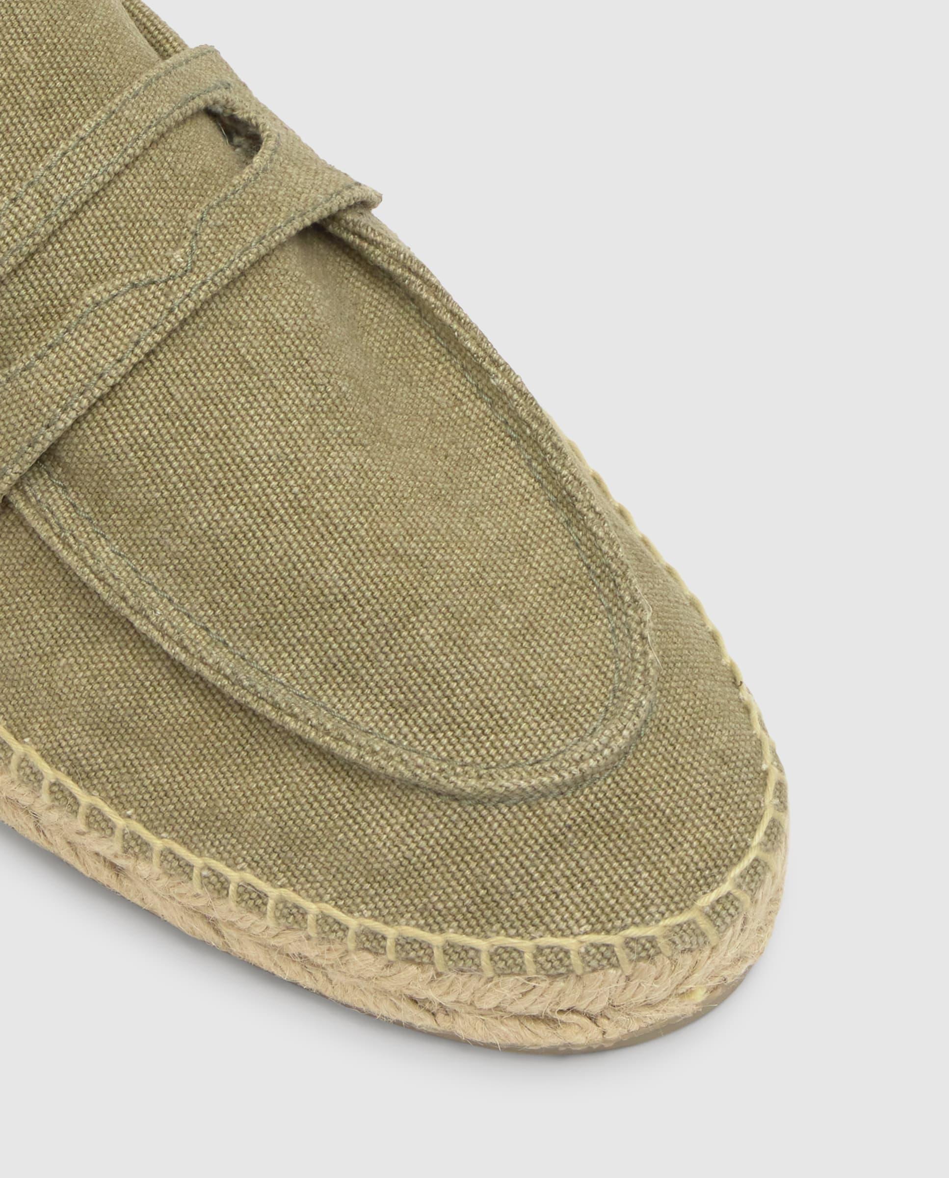 Alpercatas Nacho Estilo Mocassins com Sola de Juta Cosida Verde Azeitona-5