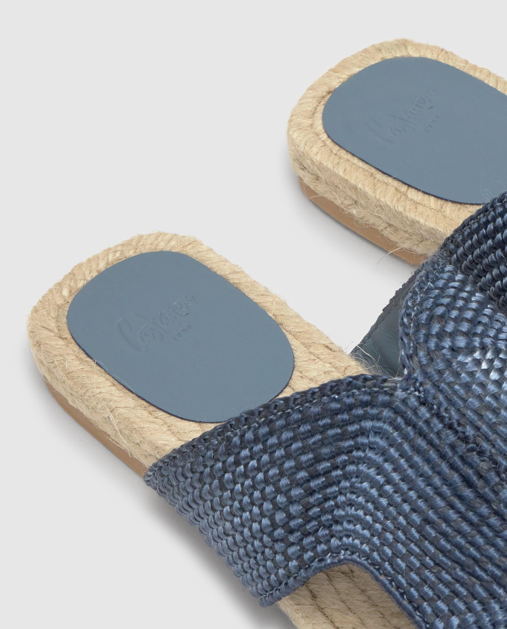 Sandálias de Pala Pura Entrançadas com Sola de Juta Cosida À Mão Azul denim-6
