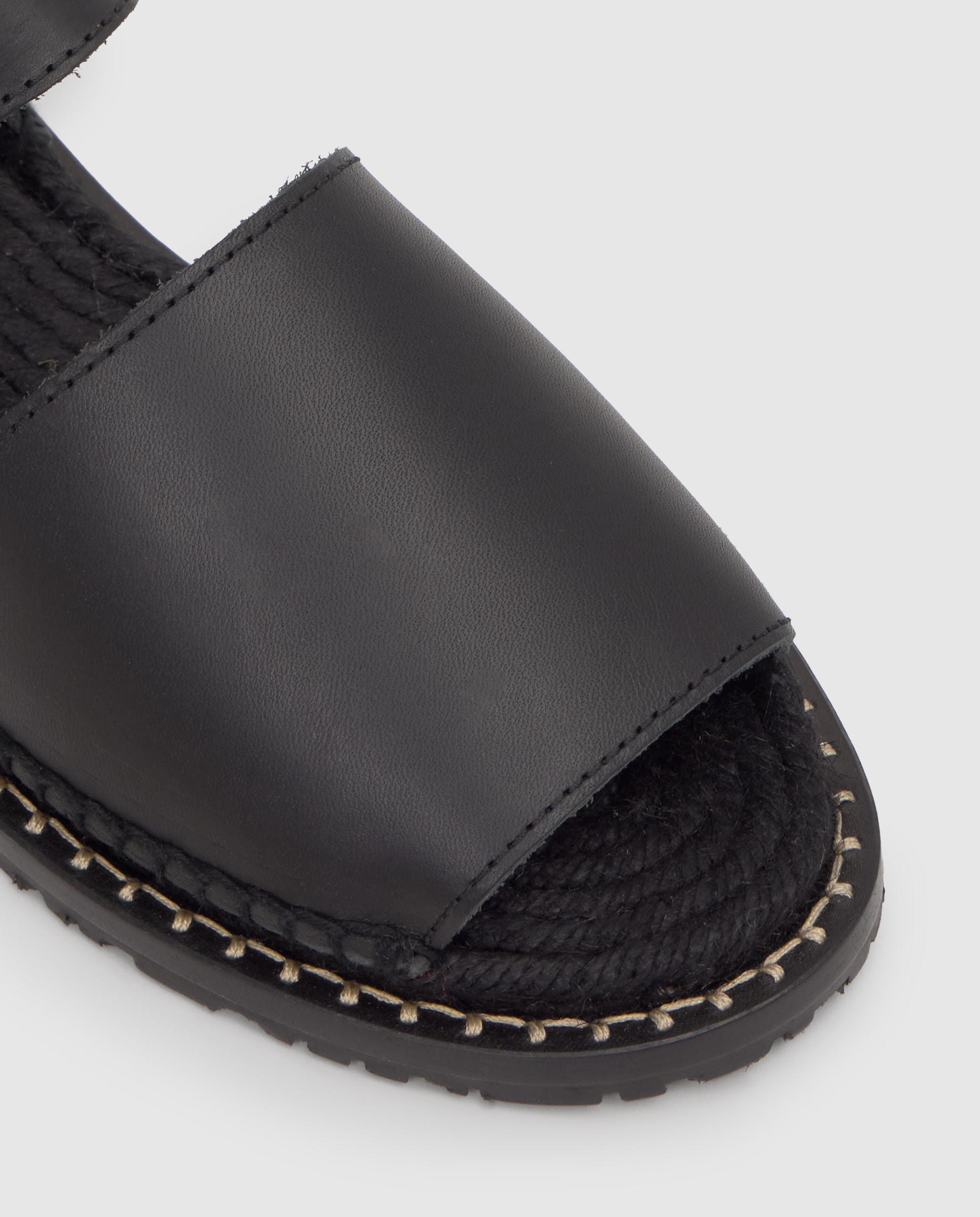 Menorquinas Polly com Fecho de Fivela e Sola de Juta Preto-5