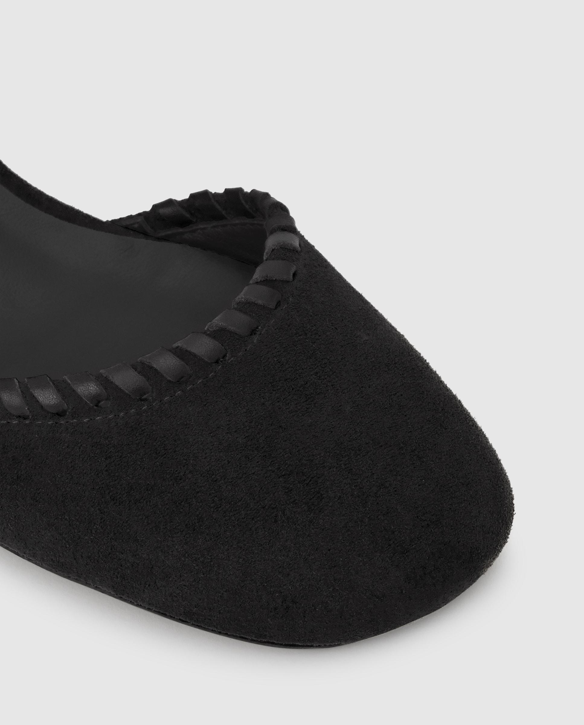 Sapatos de Salto Adela em Camurça com Salto Preto-4