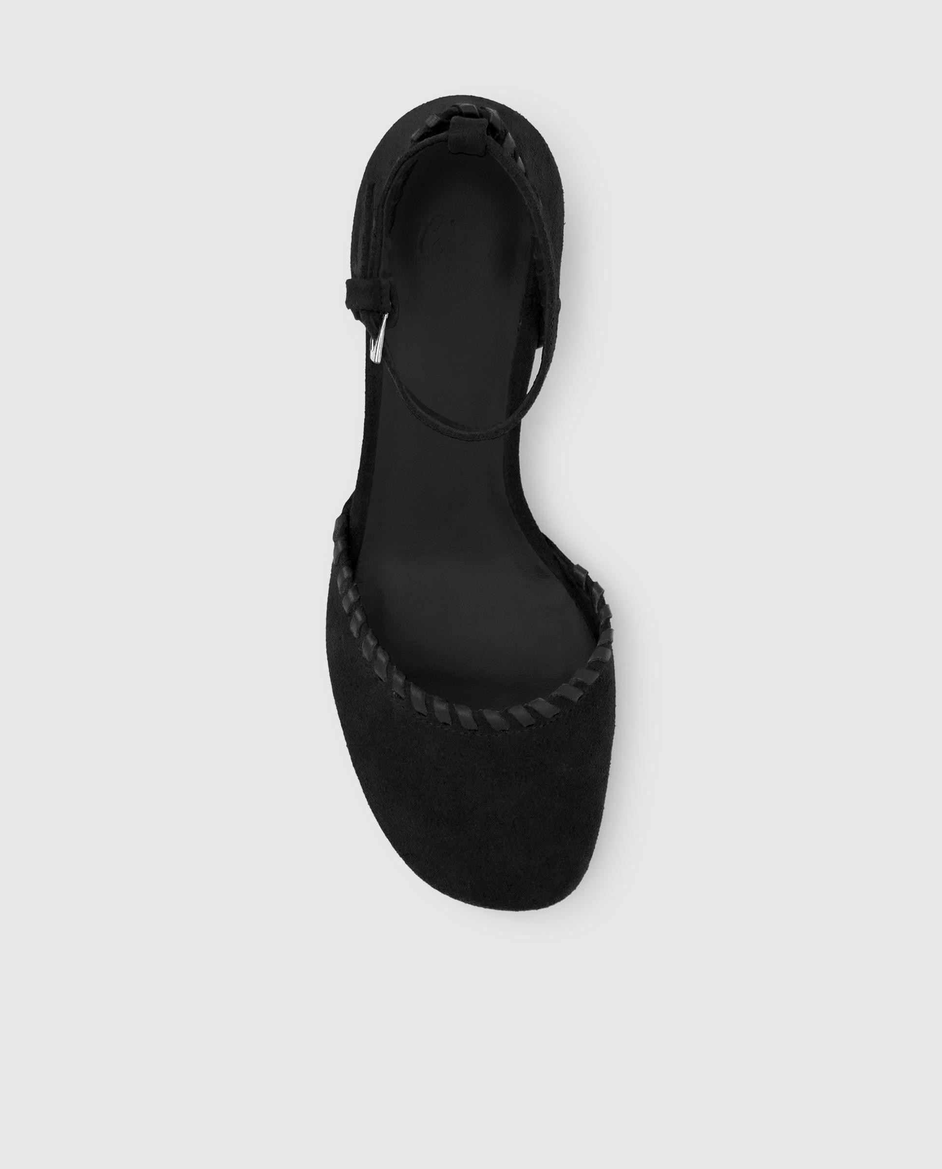 Sapatos de Salto Adela em Camurça com Salto Preto-5