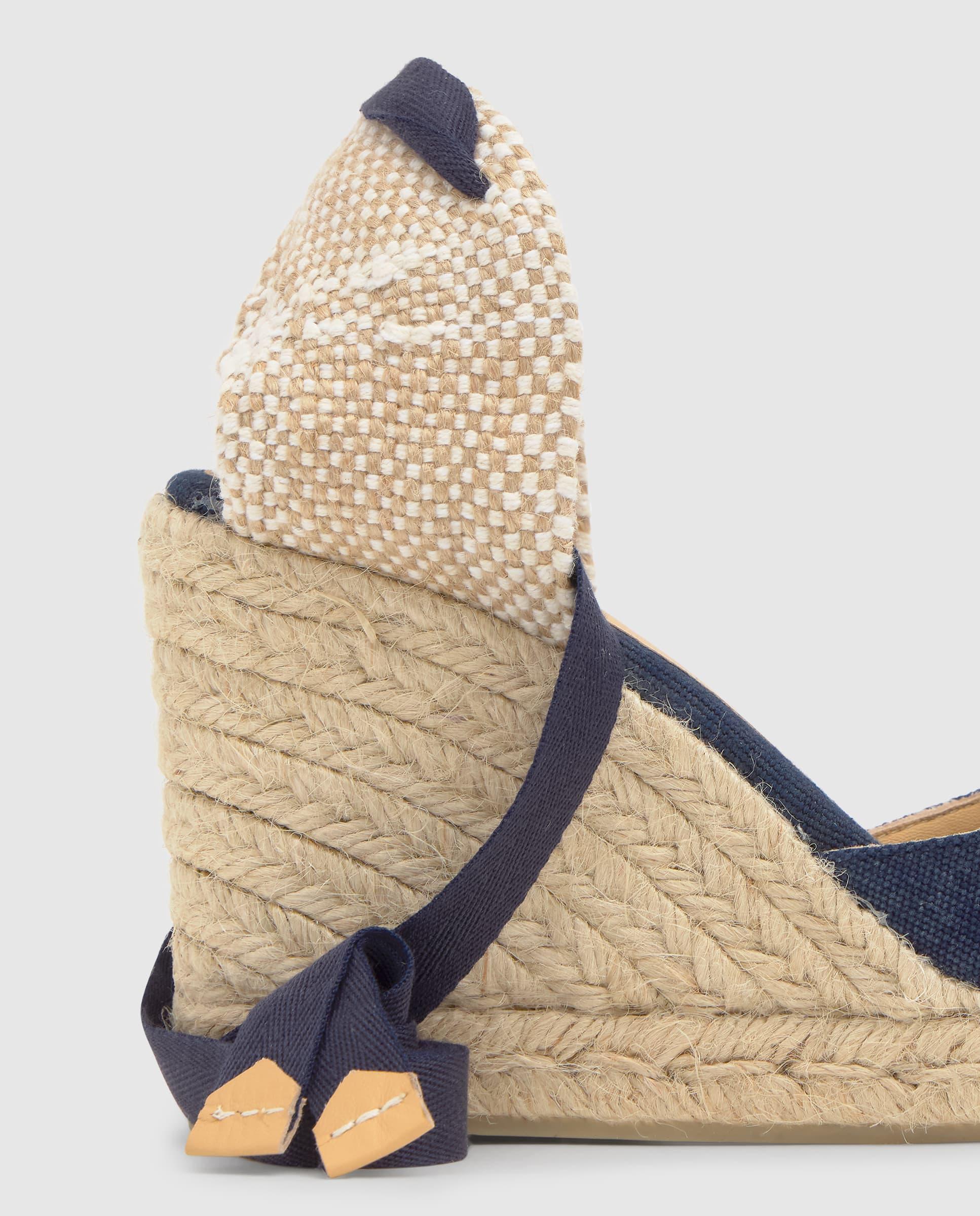 Alpercatas com Tiras Carina em Algodão Orgânico Lavado Azul-marinho-4