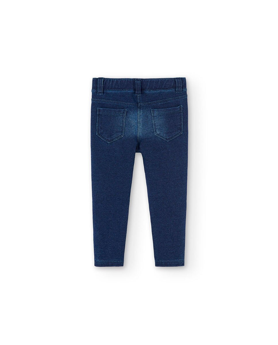 Jegging para Bebé com Bolsos Posteriores e Presilhas na Cintura Boboli Azul-2