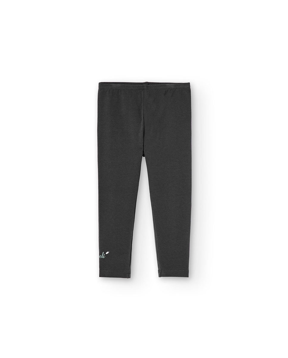 Leggings para Bebé Lisas de Algodão Cinzento-escuro-1