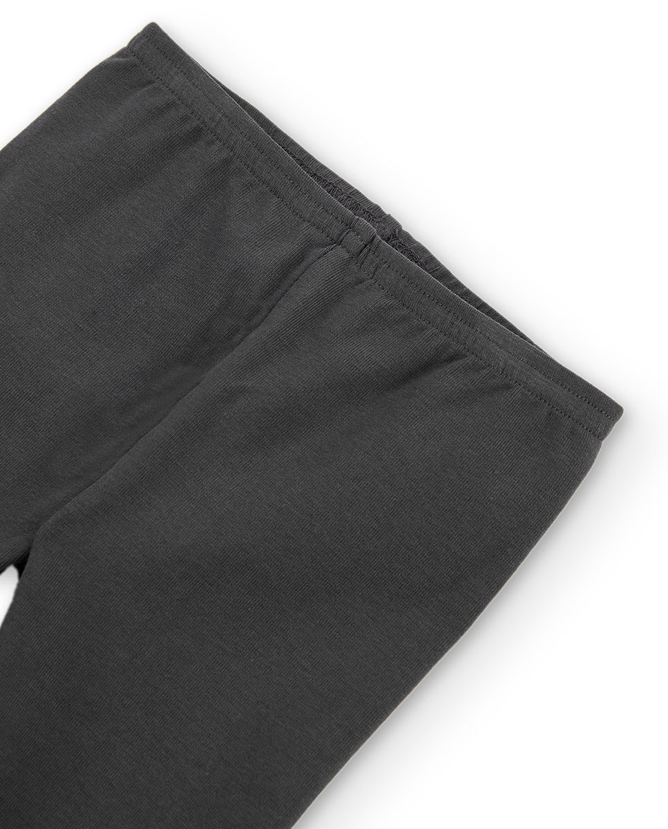 Leggings para Bebé Lisas de Algodão Cinzento-escuro-3