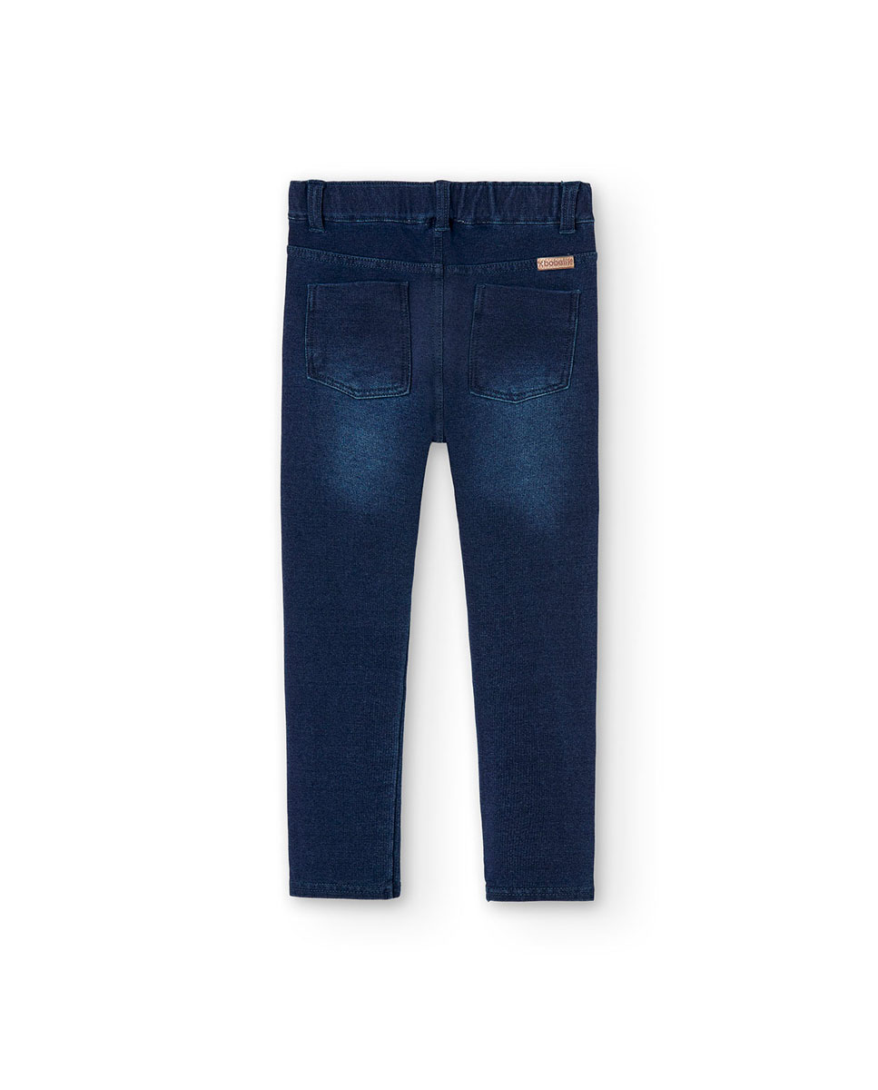 Jegging com Bolsos Posteriores e Presilhas na Cintura Azul-2