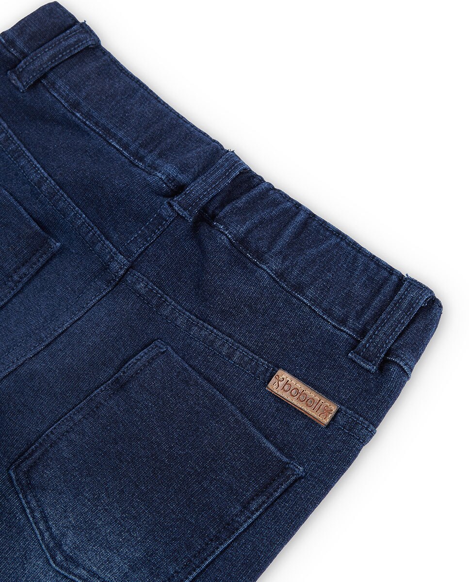 Jegging com Bolsos Posteriores e Presilhas na Cintura Azul-4