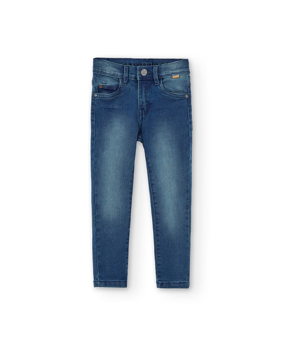 Imagem 0 de Jeans Infantil Cinco Bolsos com Fecho de Botão e Fecho Zip