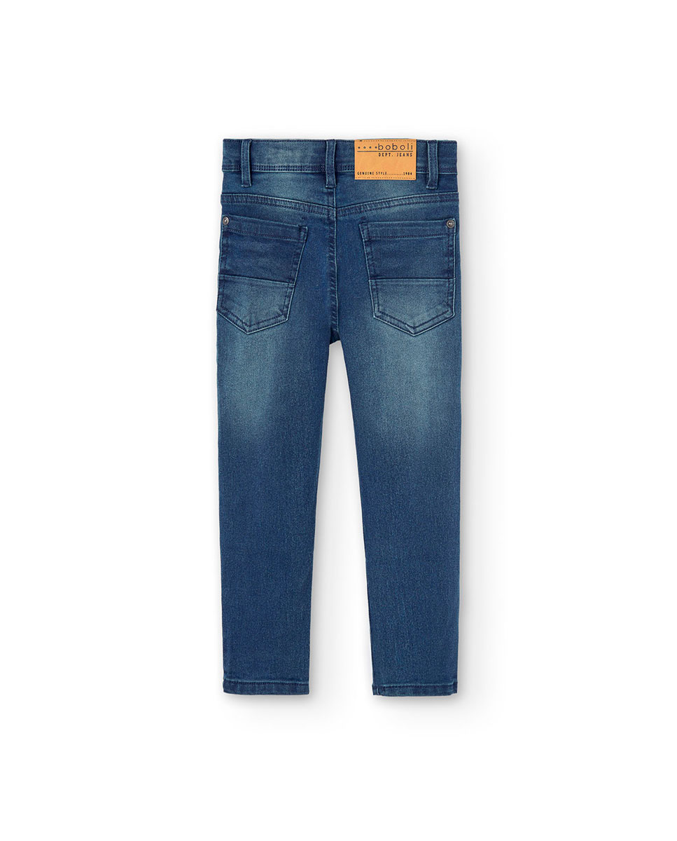 Jeans Infantil Cinco Bolsos com Fecho de Botão e Fecho Zip Azul-2