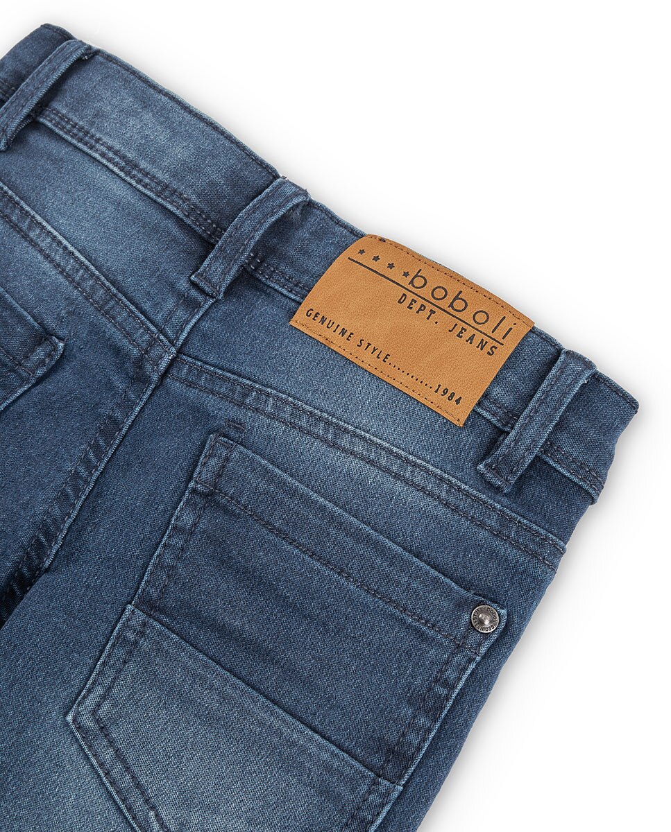 Jeans Infantil Cinco Bolsos com Fecho de Botão e Fecho Zip Azul-4