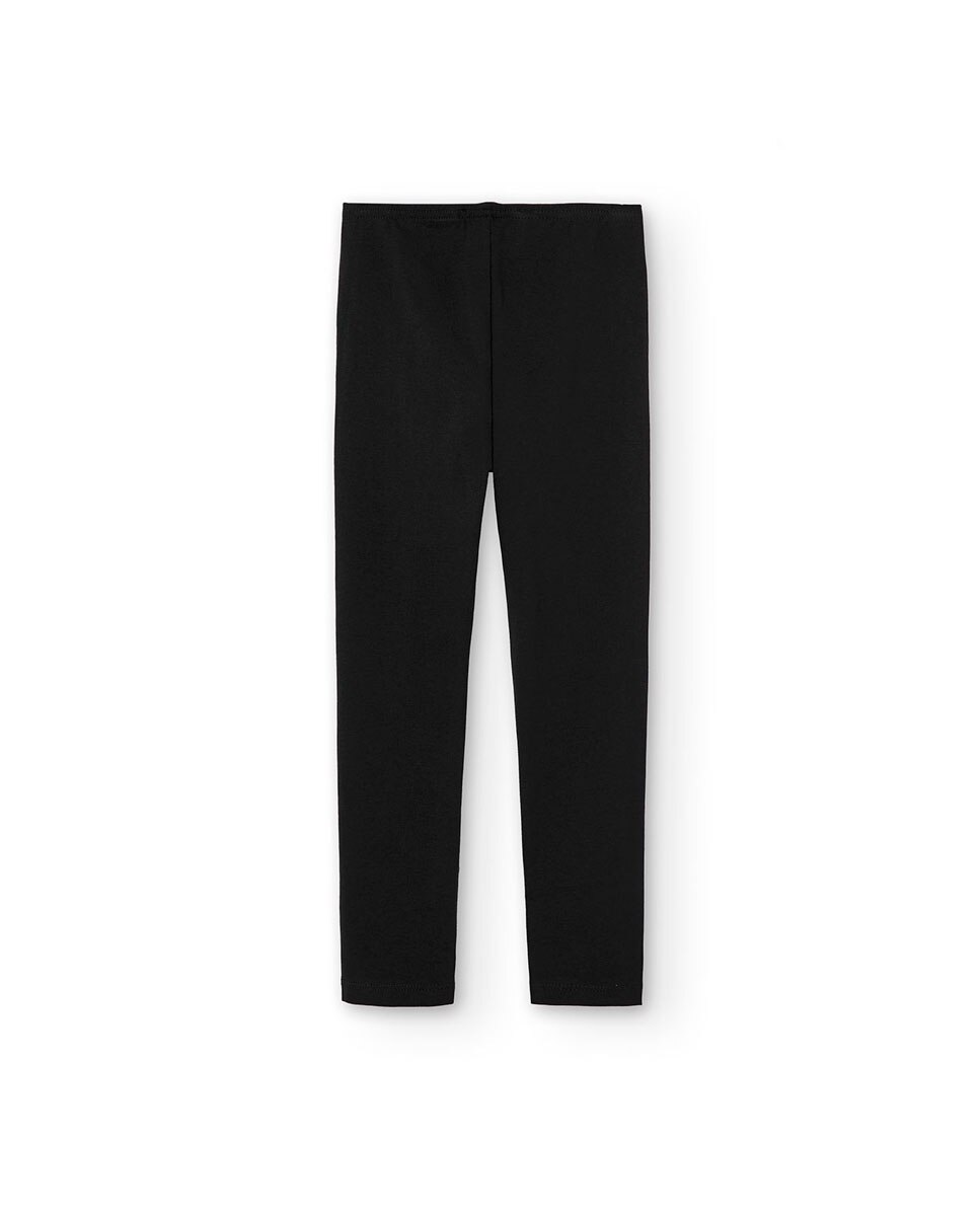 Leggings Compridas em Tecido Liso Boboli Preto-2
