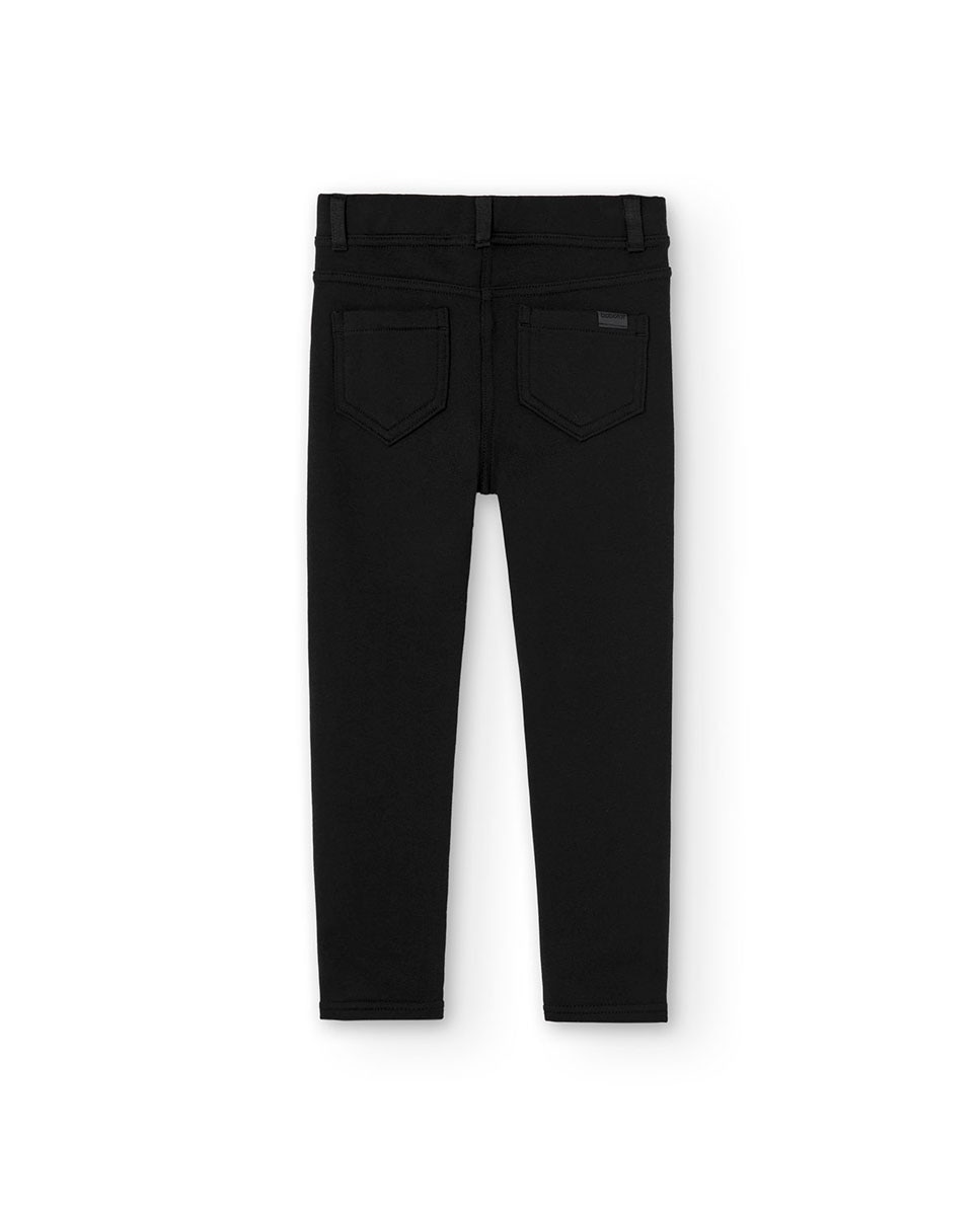 Leggings de Felpa Infantil com Ajuste de Borracha Boboli Preto-2