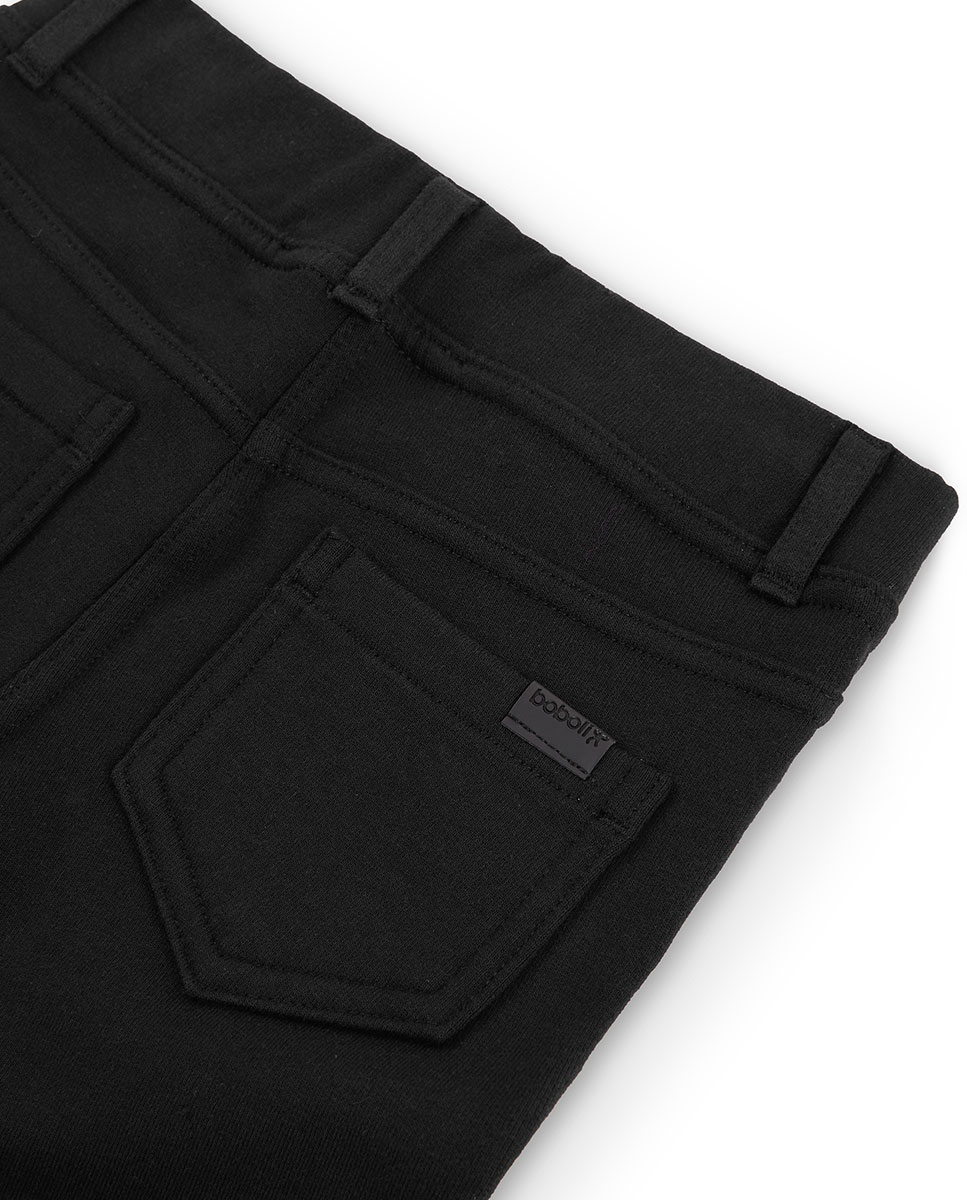 Leggings de Felpa Infantil com Ajuste de Borracha Boboli Preto-3