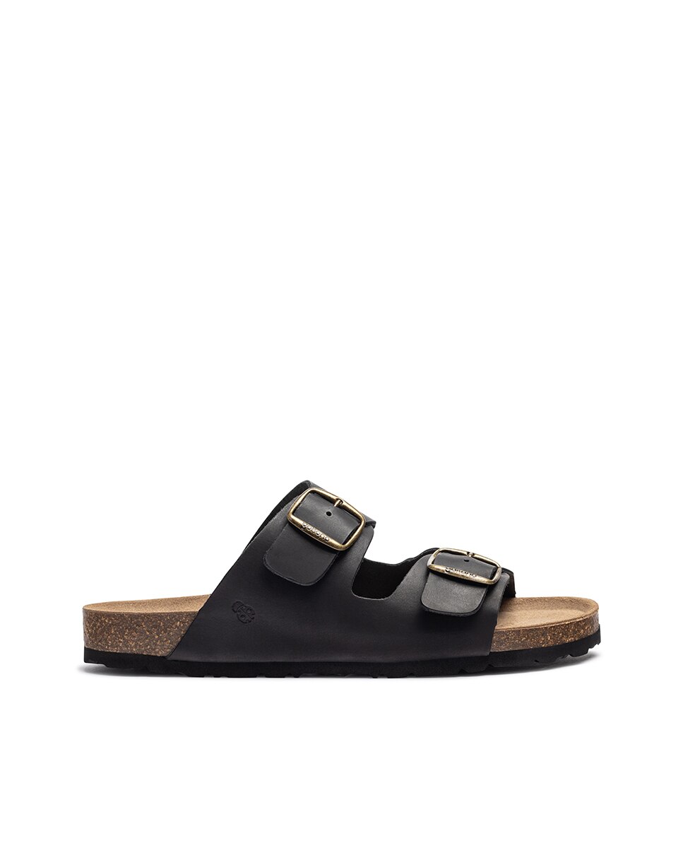 Imagem 0 de Sandálias Rasas de Pele