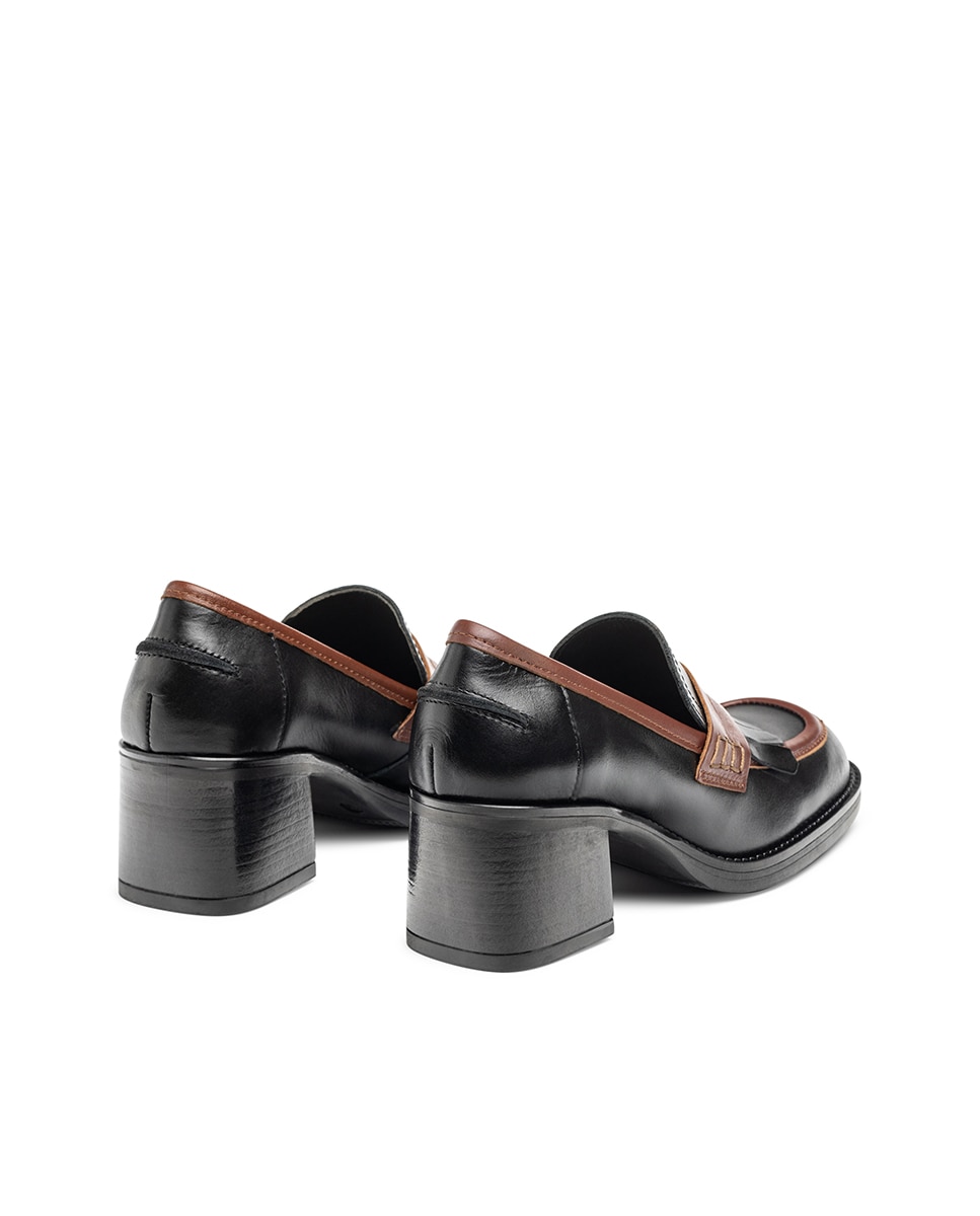 Mocassins de Salto em Pele Preto-2