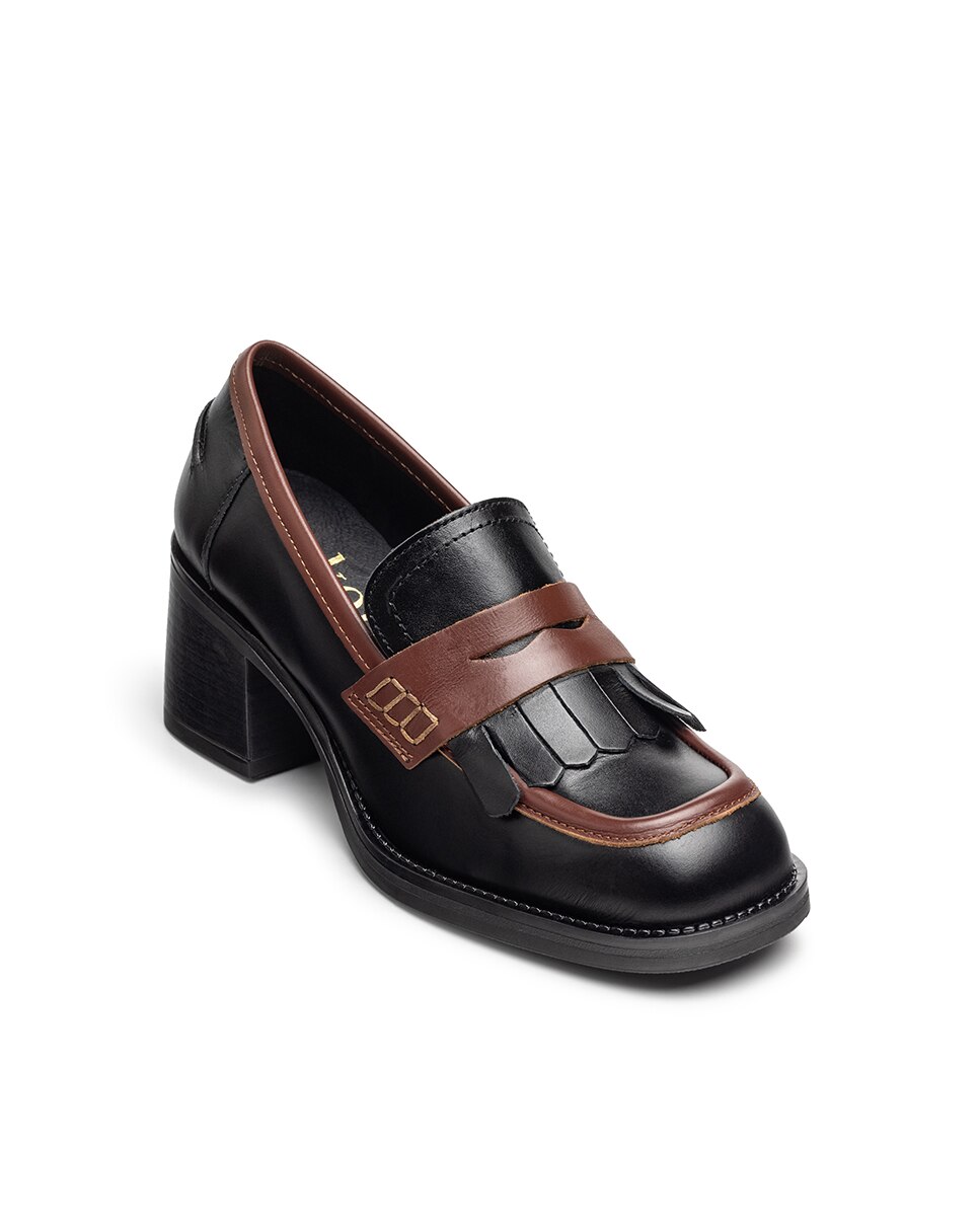Mocassins de Salto em Pele Preto-3