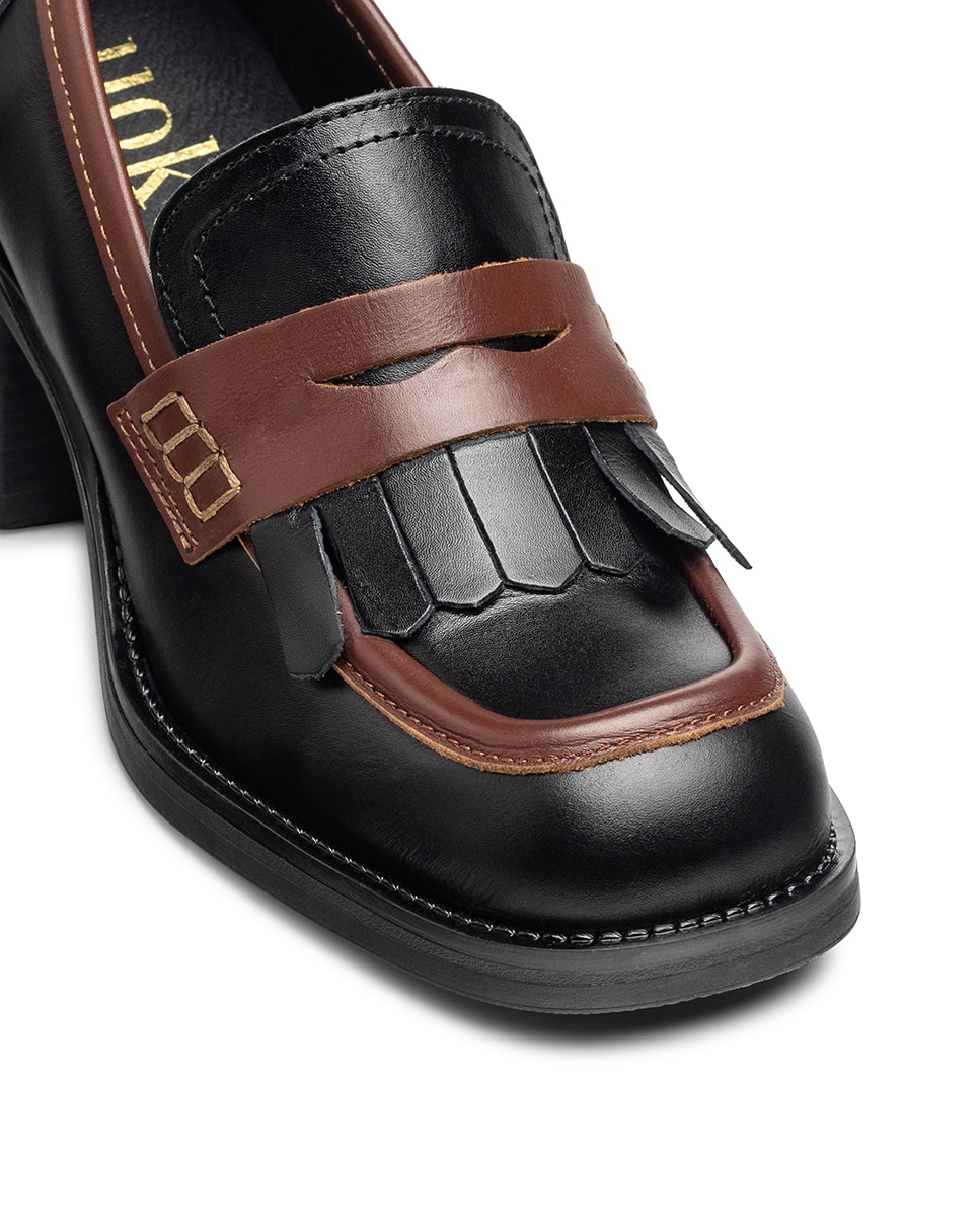 Mocassins de Salto em Pele Preto-4