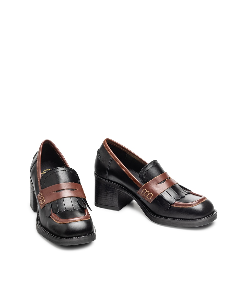Mocassins de Salto em Pele Preto-5