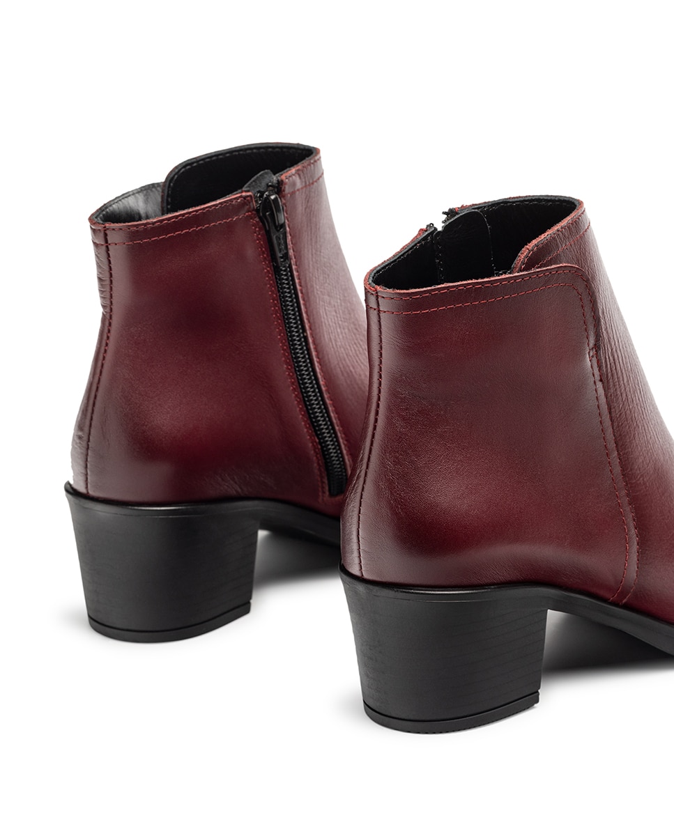 Botins de Salto em Pele Bordeaux-2
