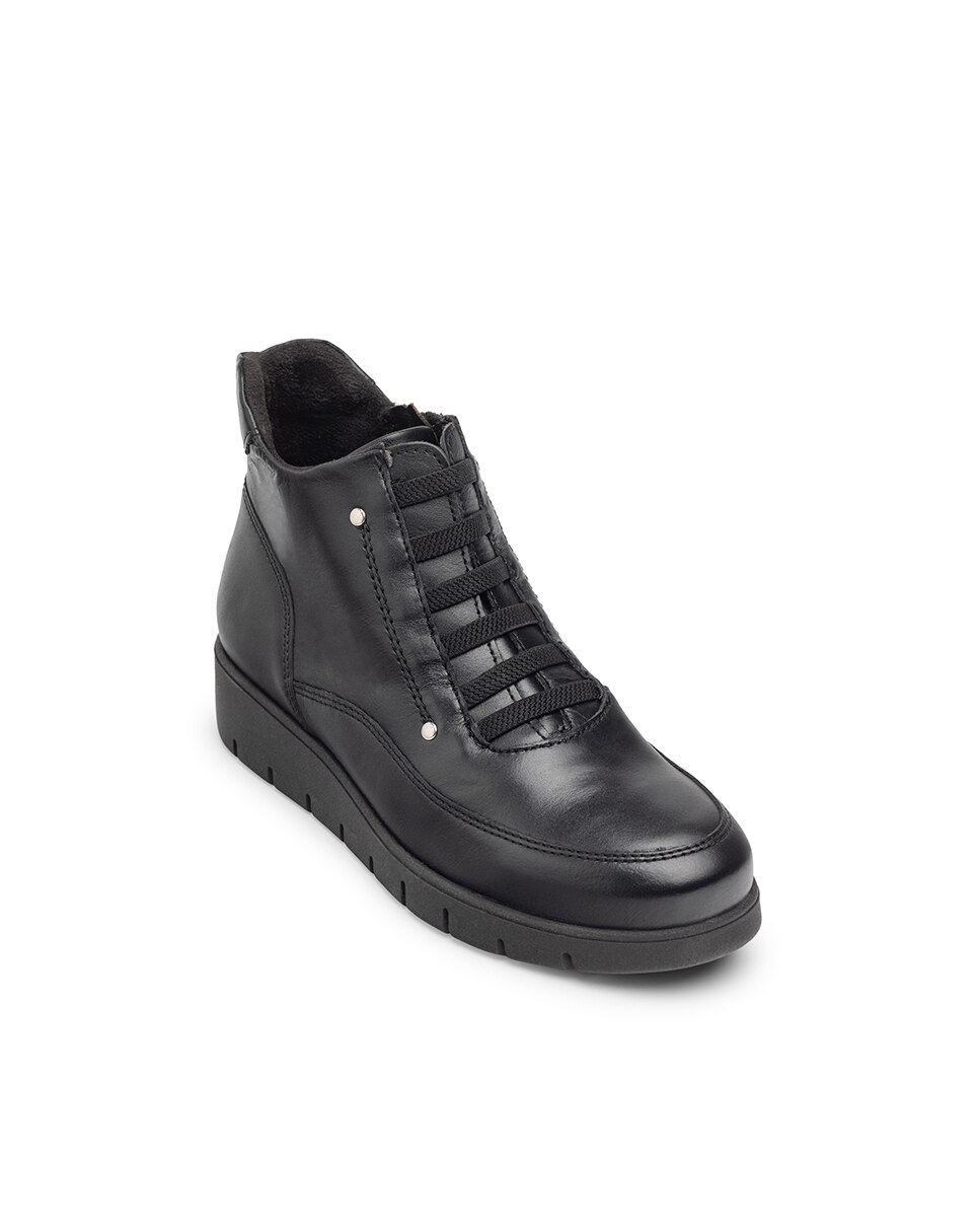 Botins Rasos de Pele Preto-3